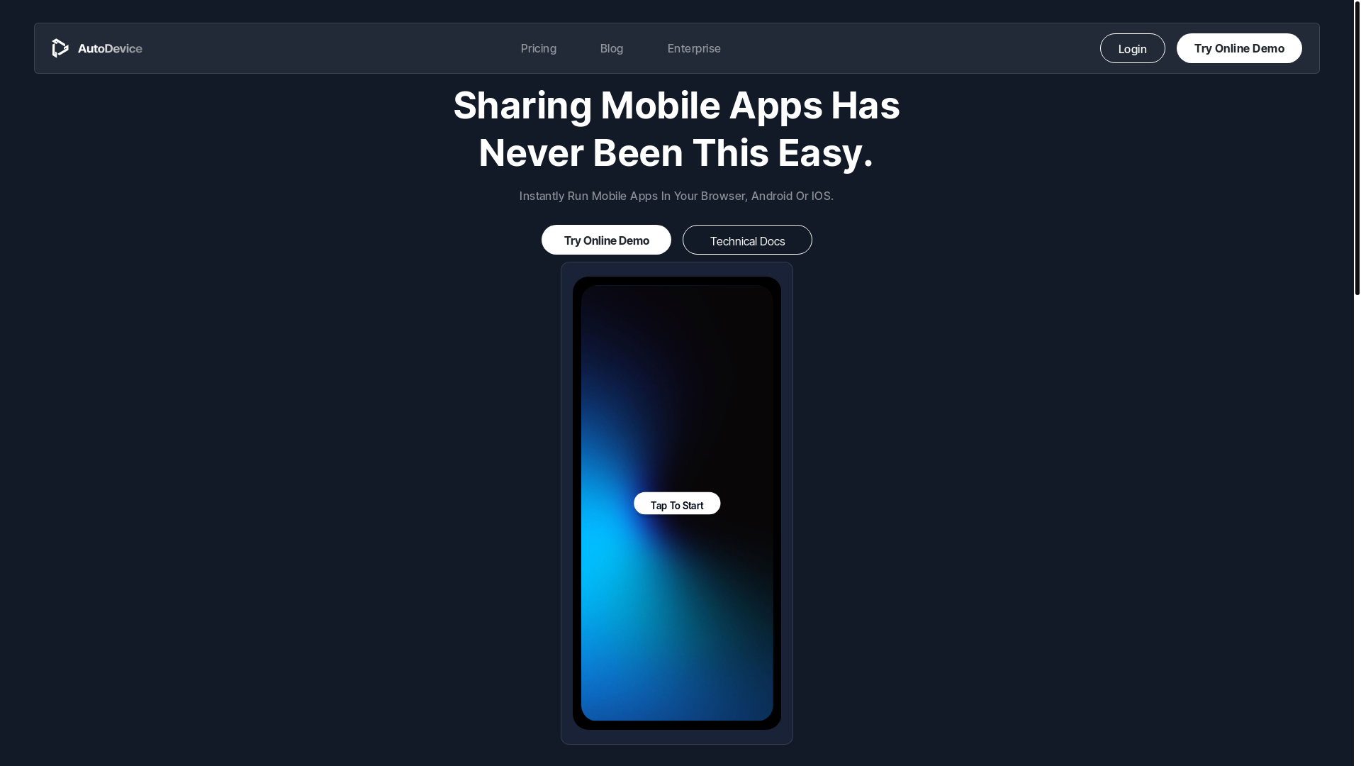 website screenshot of https://autodevice.io/
