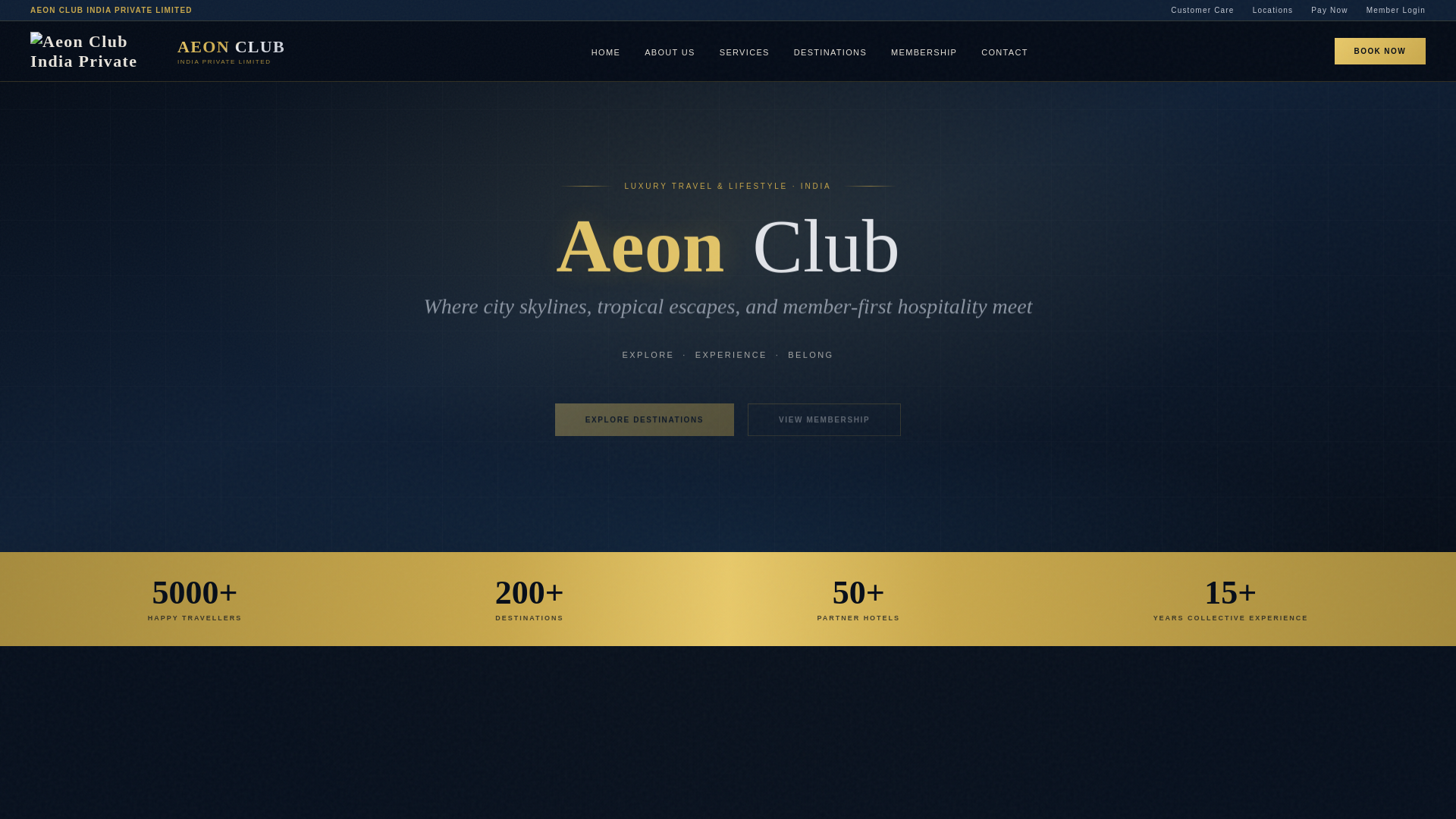 website screenshot of https://aeonclubindia.com/