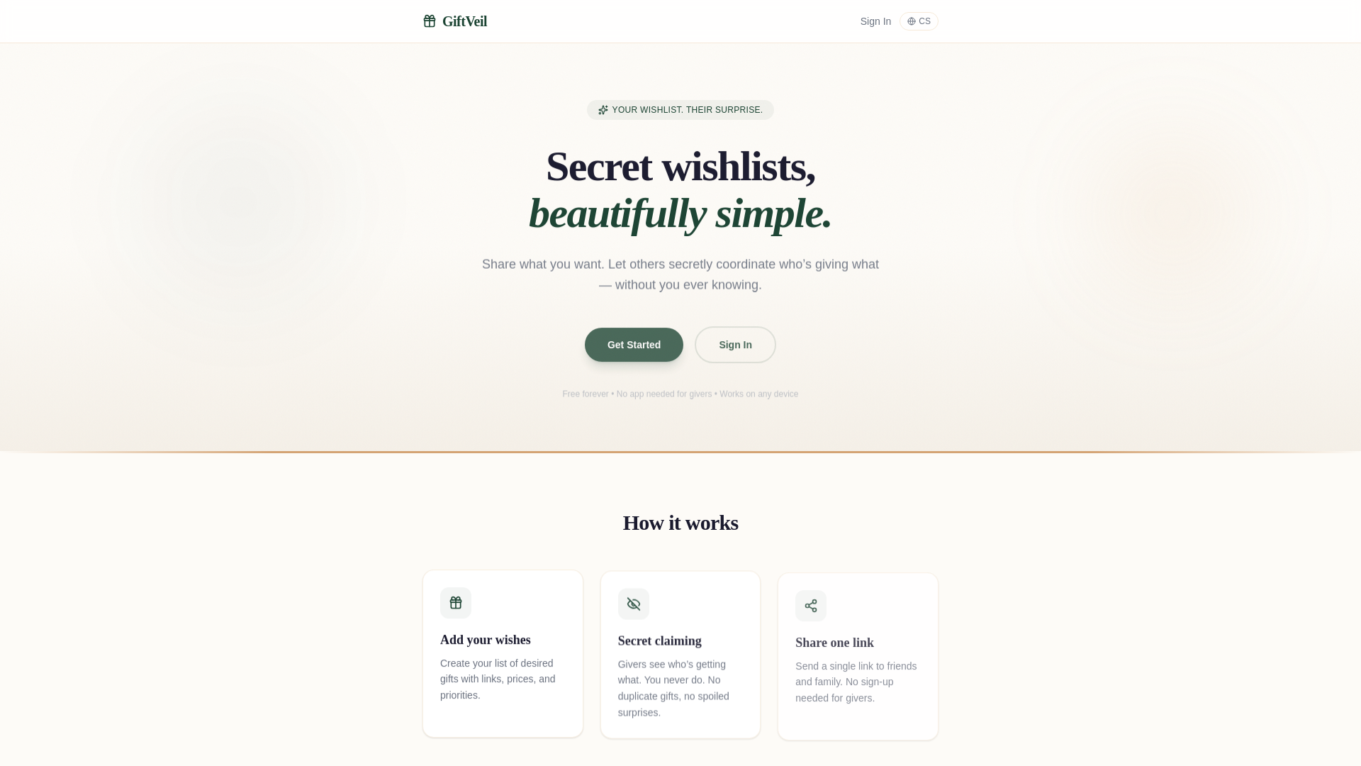 website screenshot of https://giftveil.com/