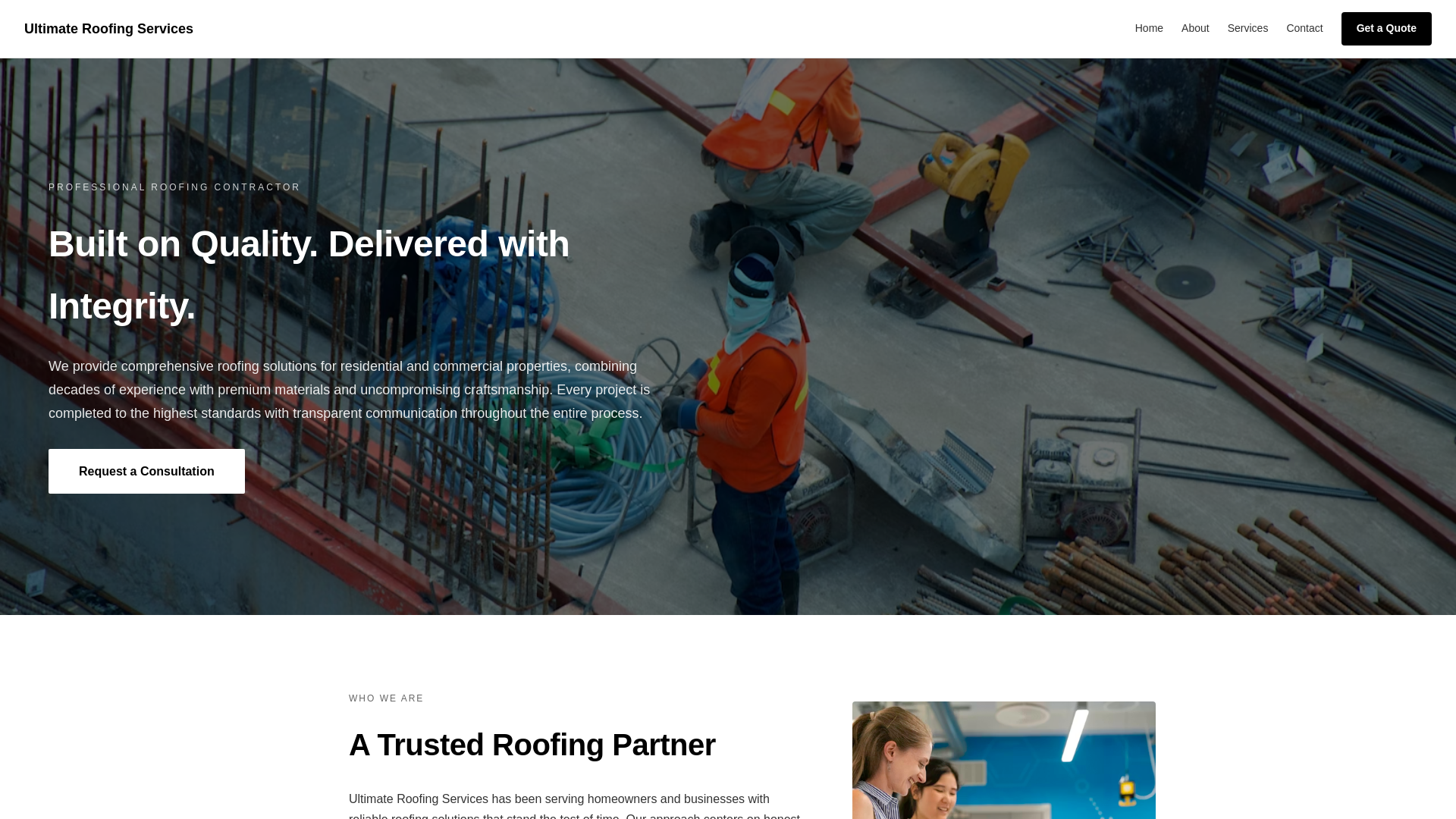 website screenshot of https://ultimate-roofingservices.com
