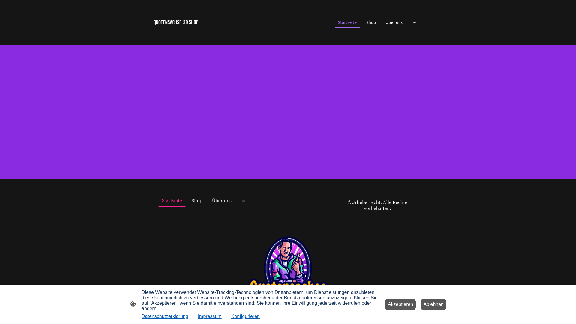 website screenshot of https://quotensachse-3d.shop