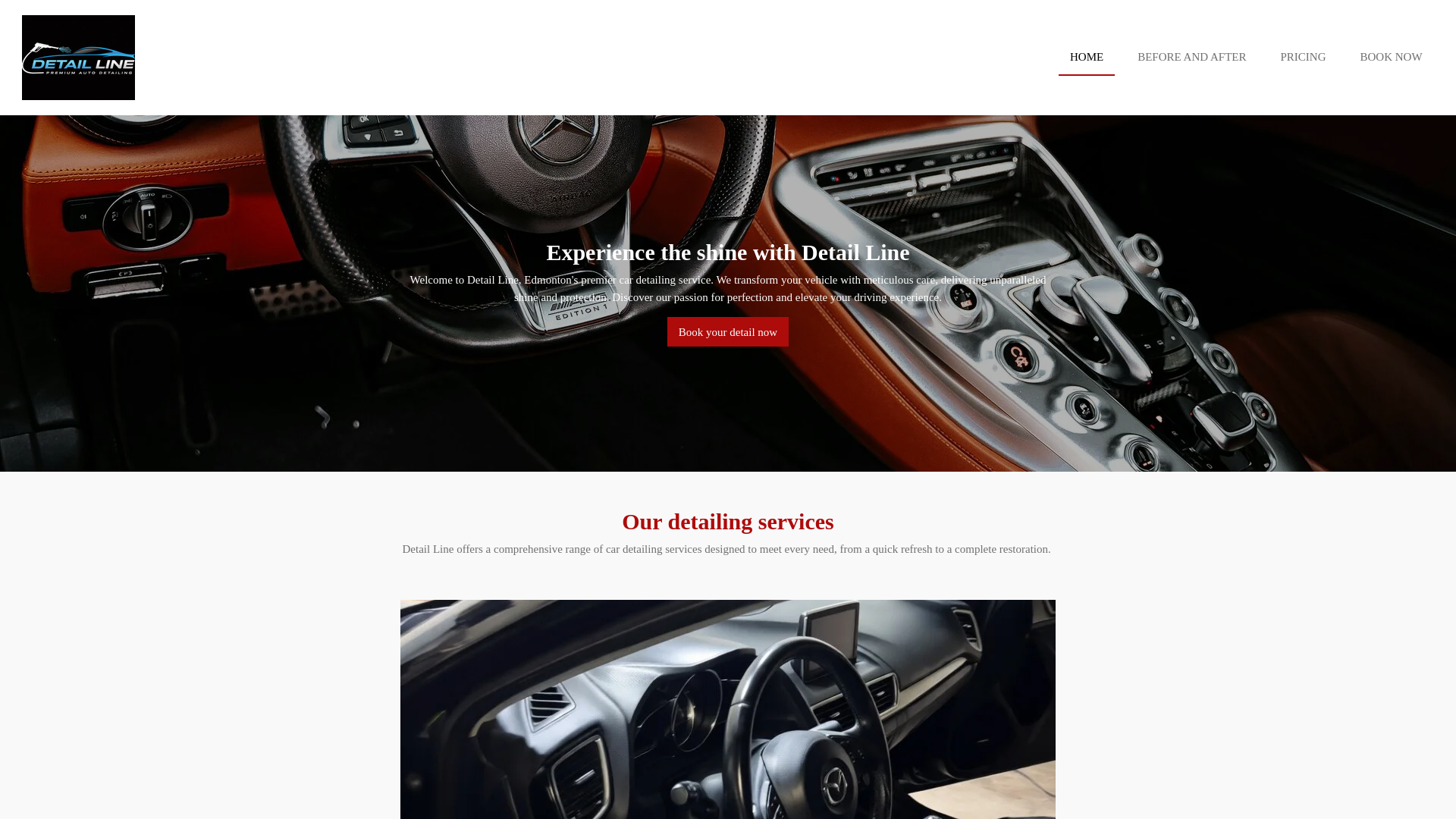 website screenshot of https://detailline.ca
