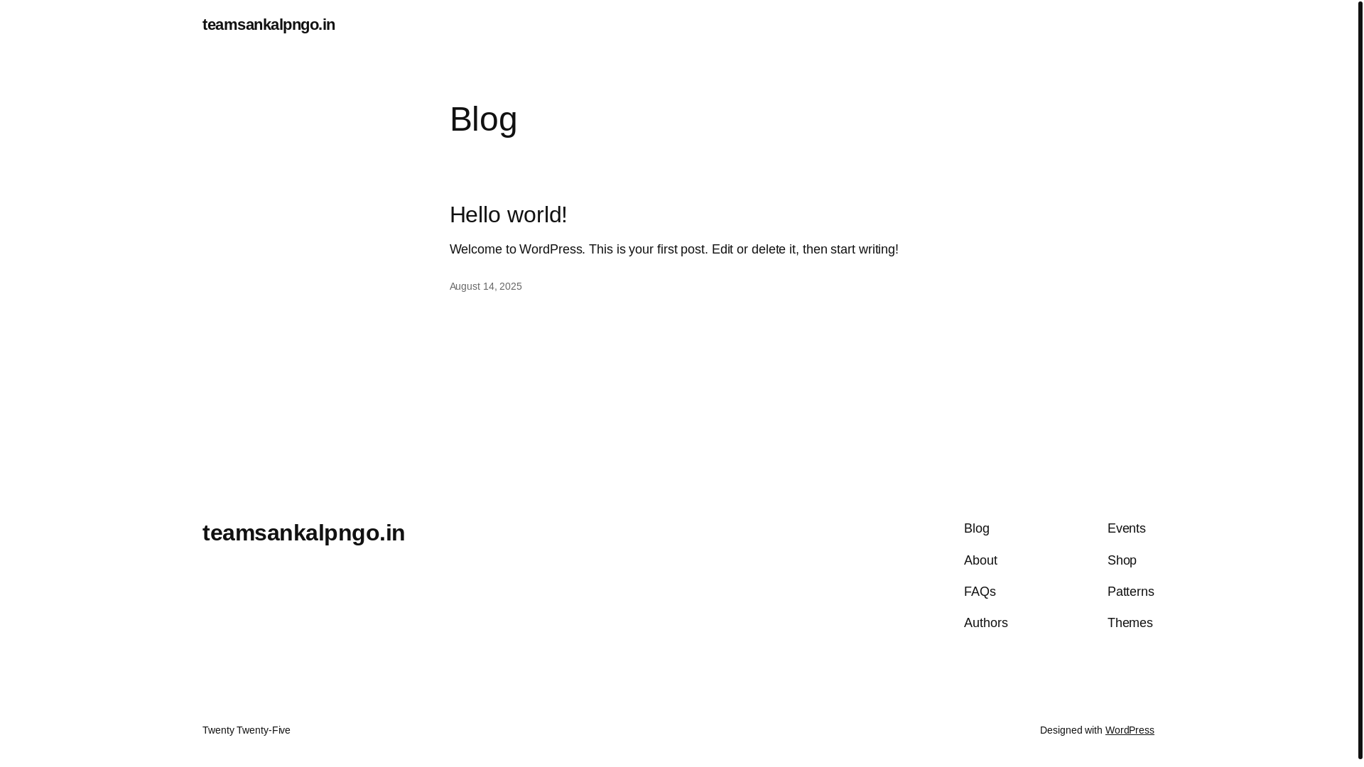 website screenshot of https://teamsankalpngo.in/