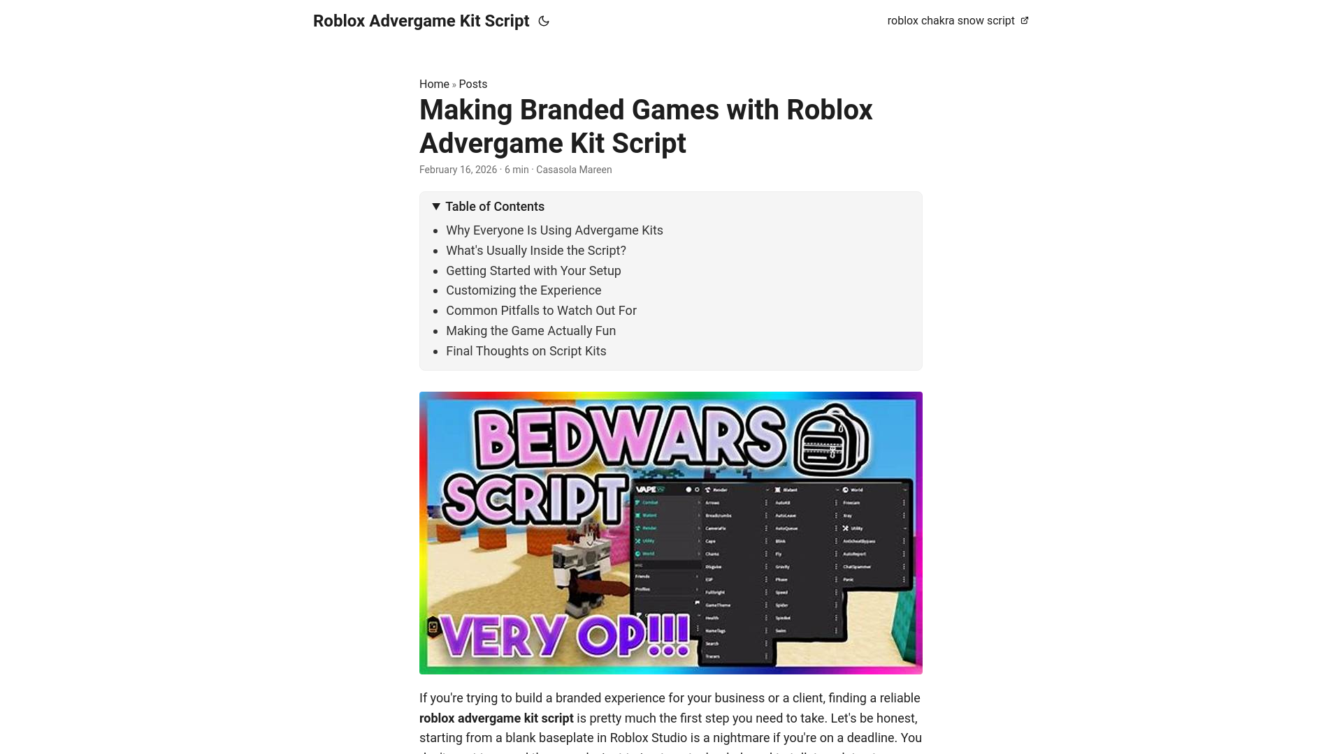 website screenshot of https://roblox-advergame-kit-script.pages.dev/