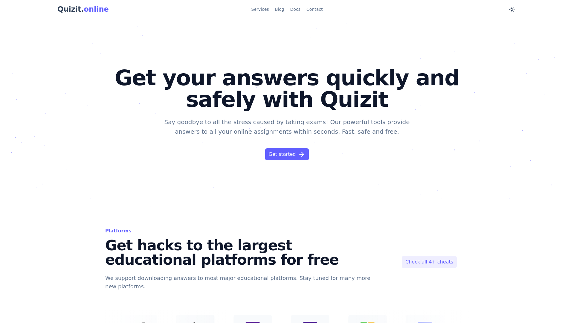 website screenshot of https://quizit-website.pages.dev/
