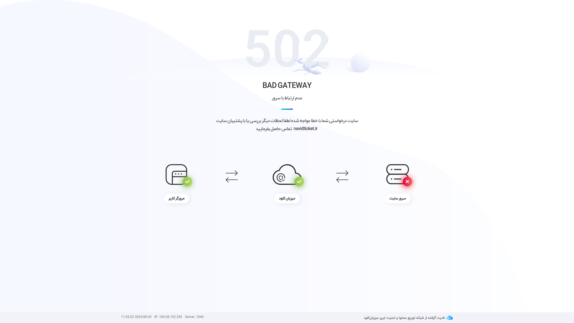 website screenshot of https://navidticket.ir/