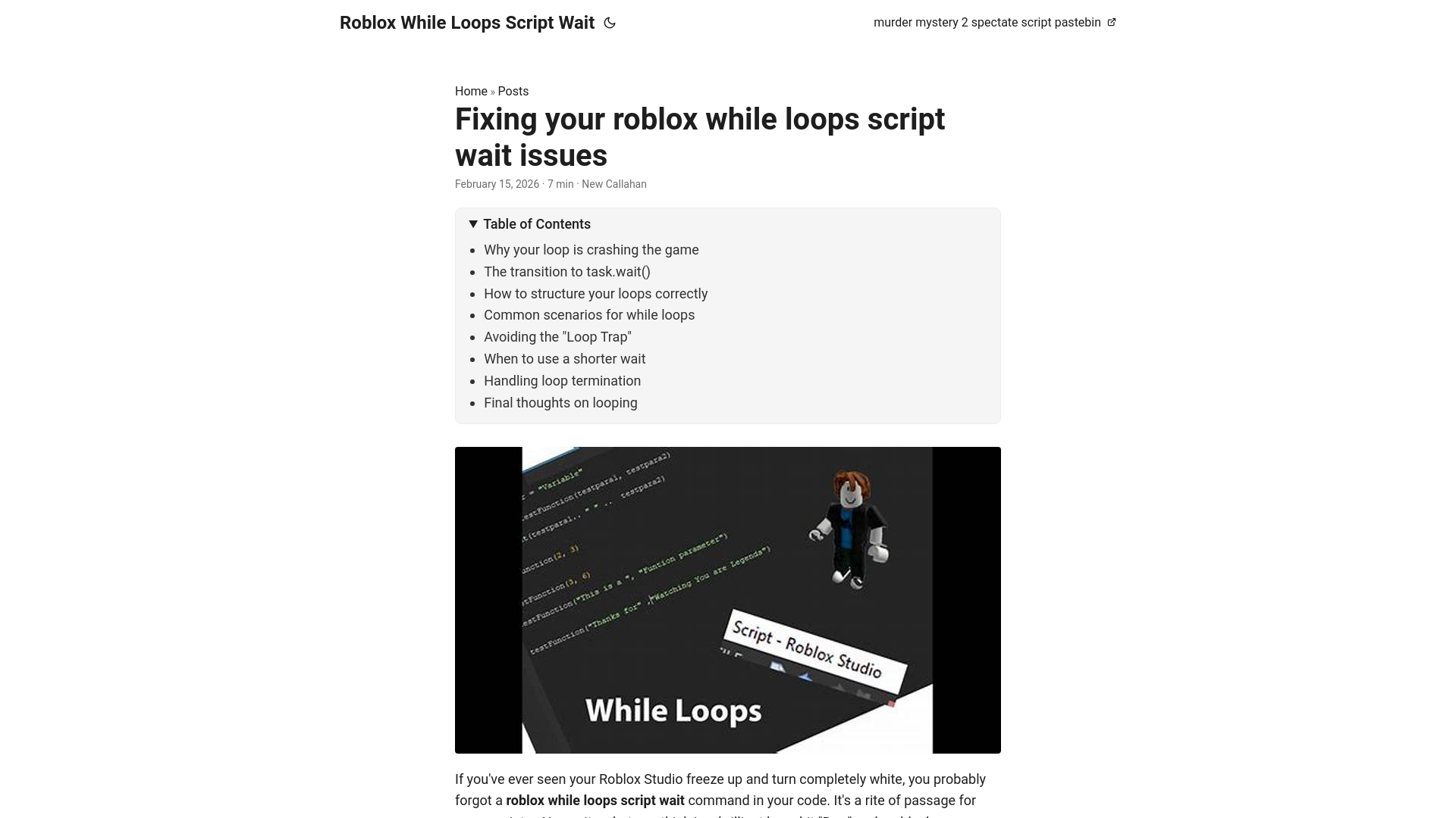 website screenshot of https://roblox-while-loops-script-wait.pages.dev/