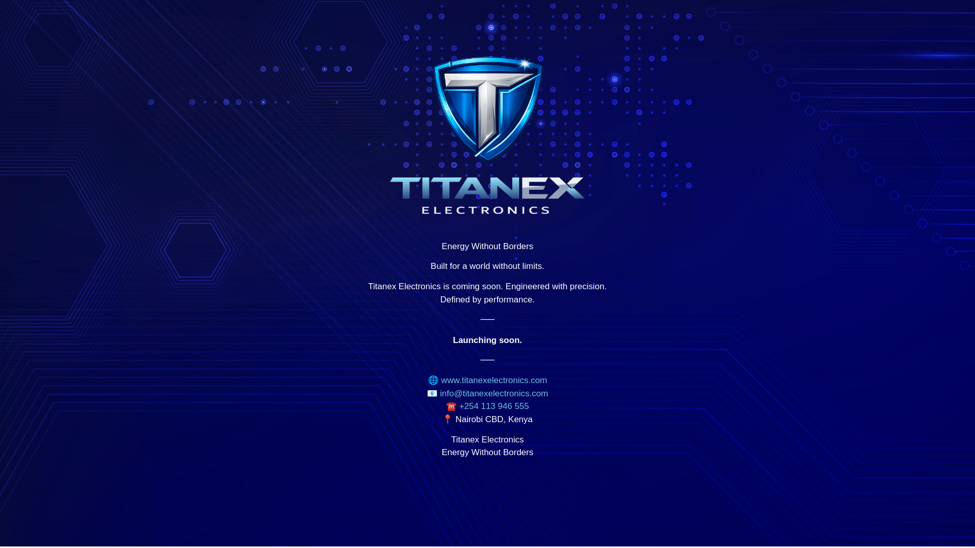 website screenshot of https://titanexelectronics.com/