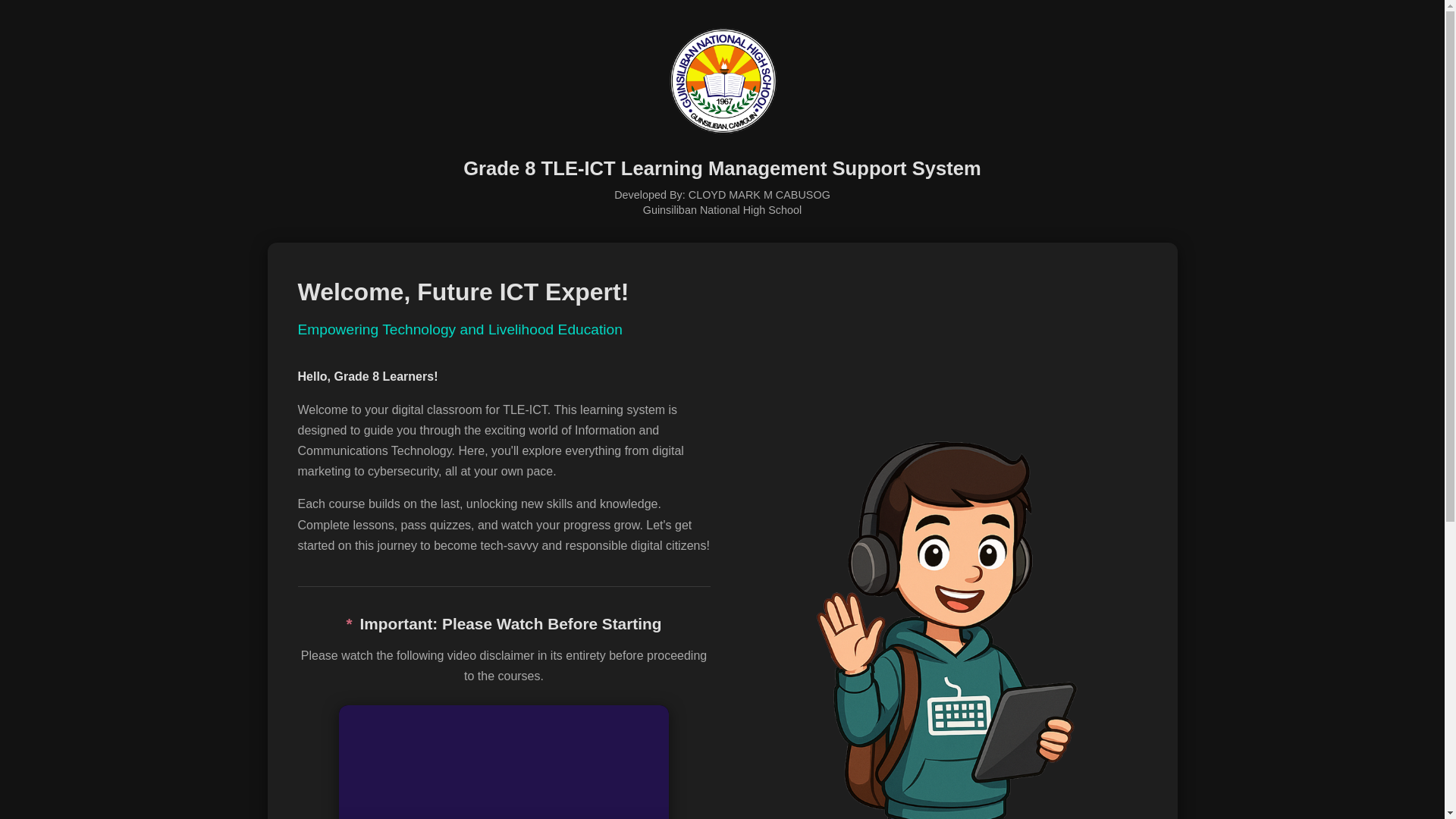 website screenshot of https://lmssict8.pages.dev/