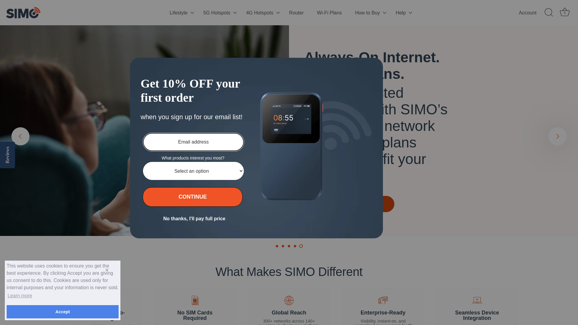 website screenshot of https://simo.co/