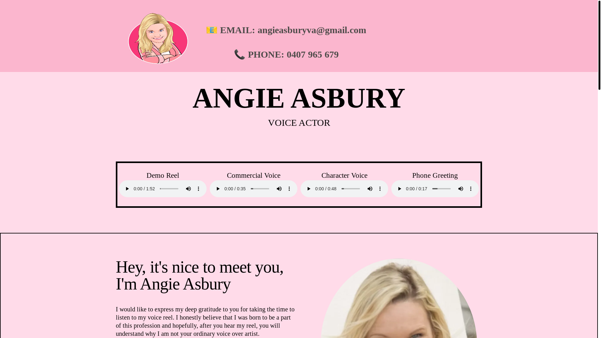 website screenshot of https://angie-asbury.com/