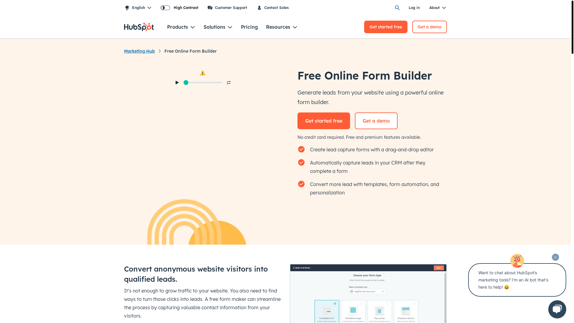 website screenshot of https://share-na2.hsforms.com/