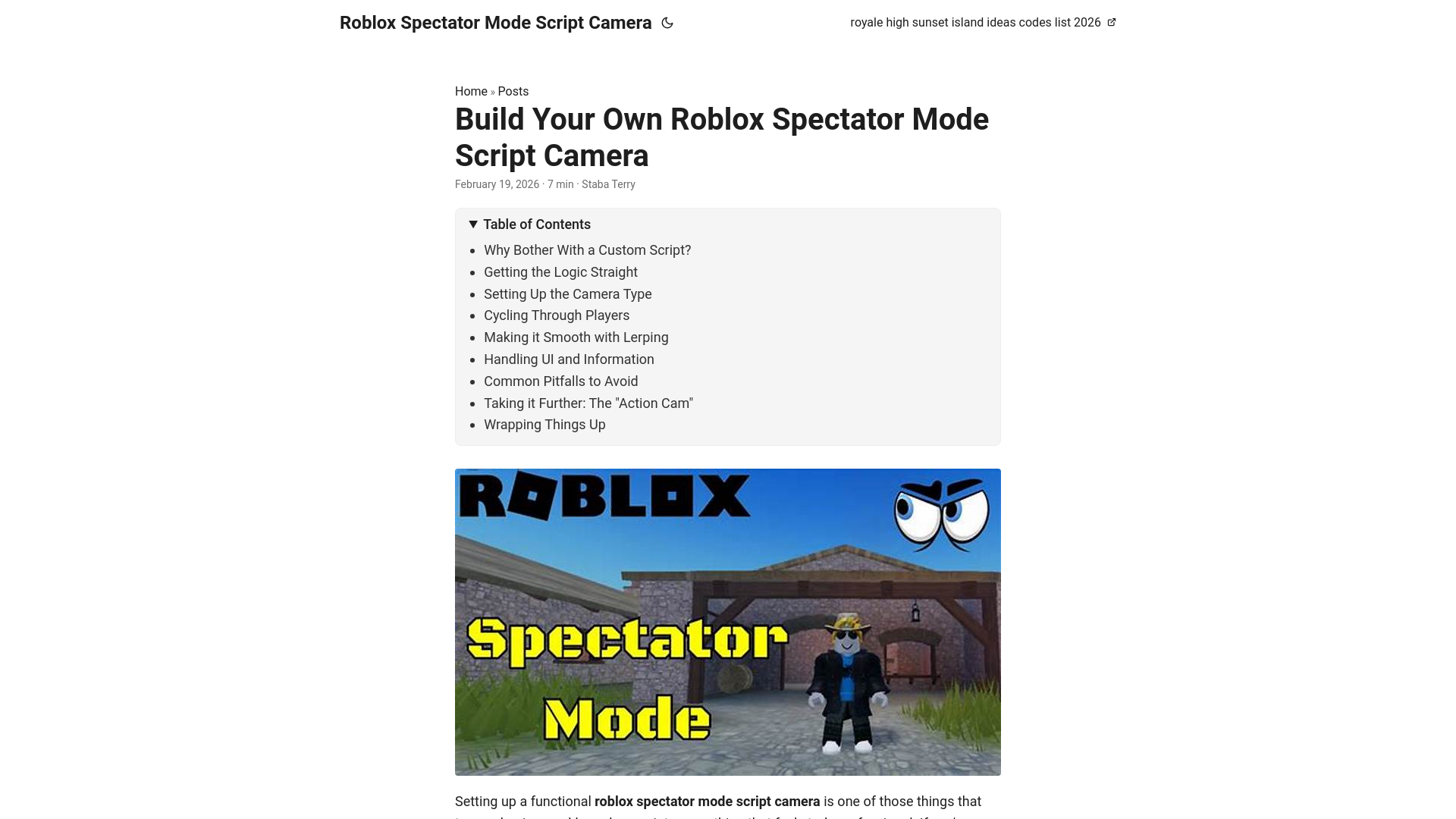 website screenshot of https://roblox-spectator-mode-script-camera.pages.dev/