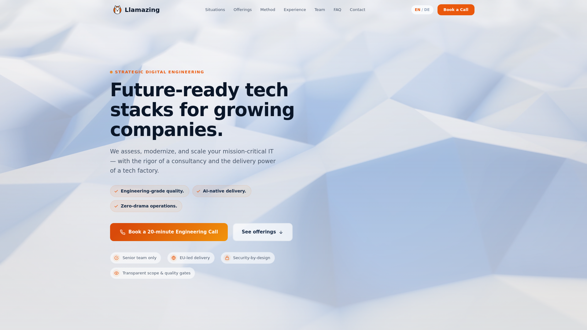 website screenshot of https://llamazing-homepage.pages.dev/