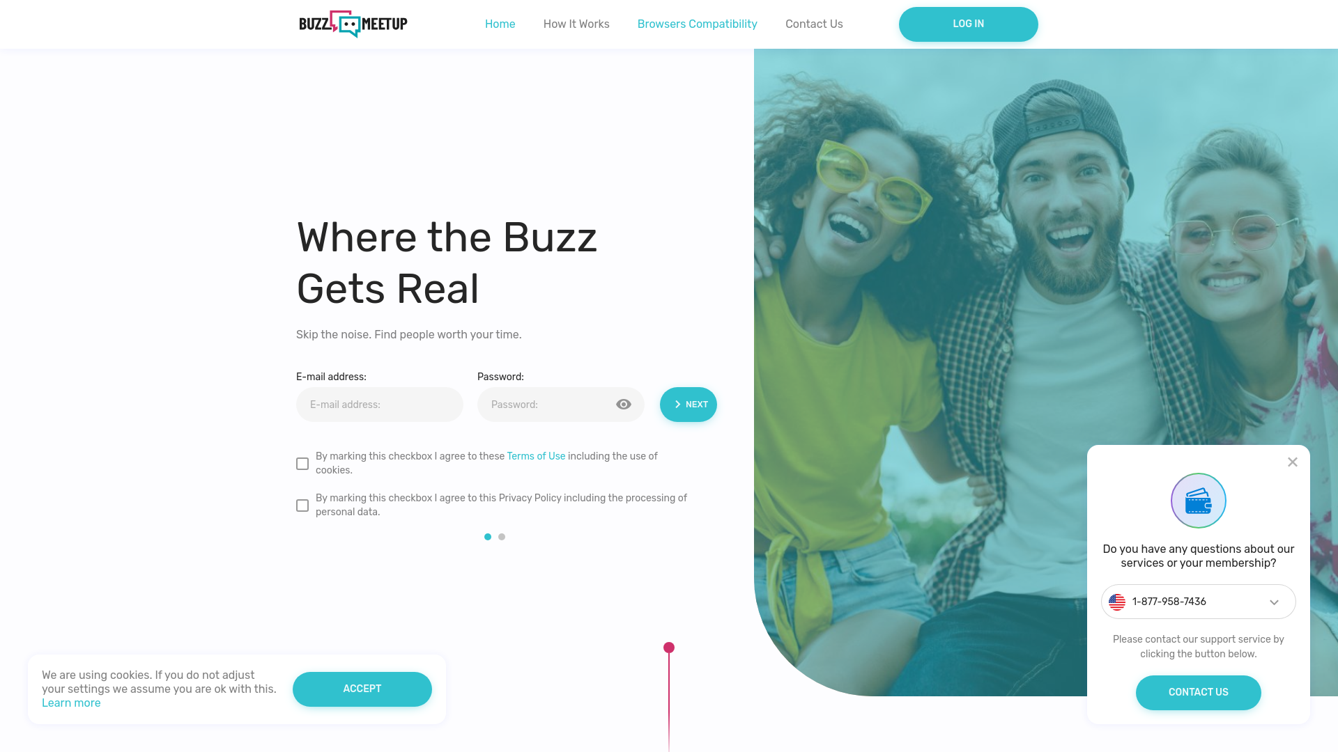 website screenshot of https://buzzmeetup.com