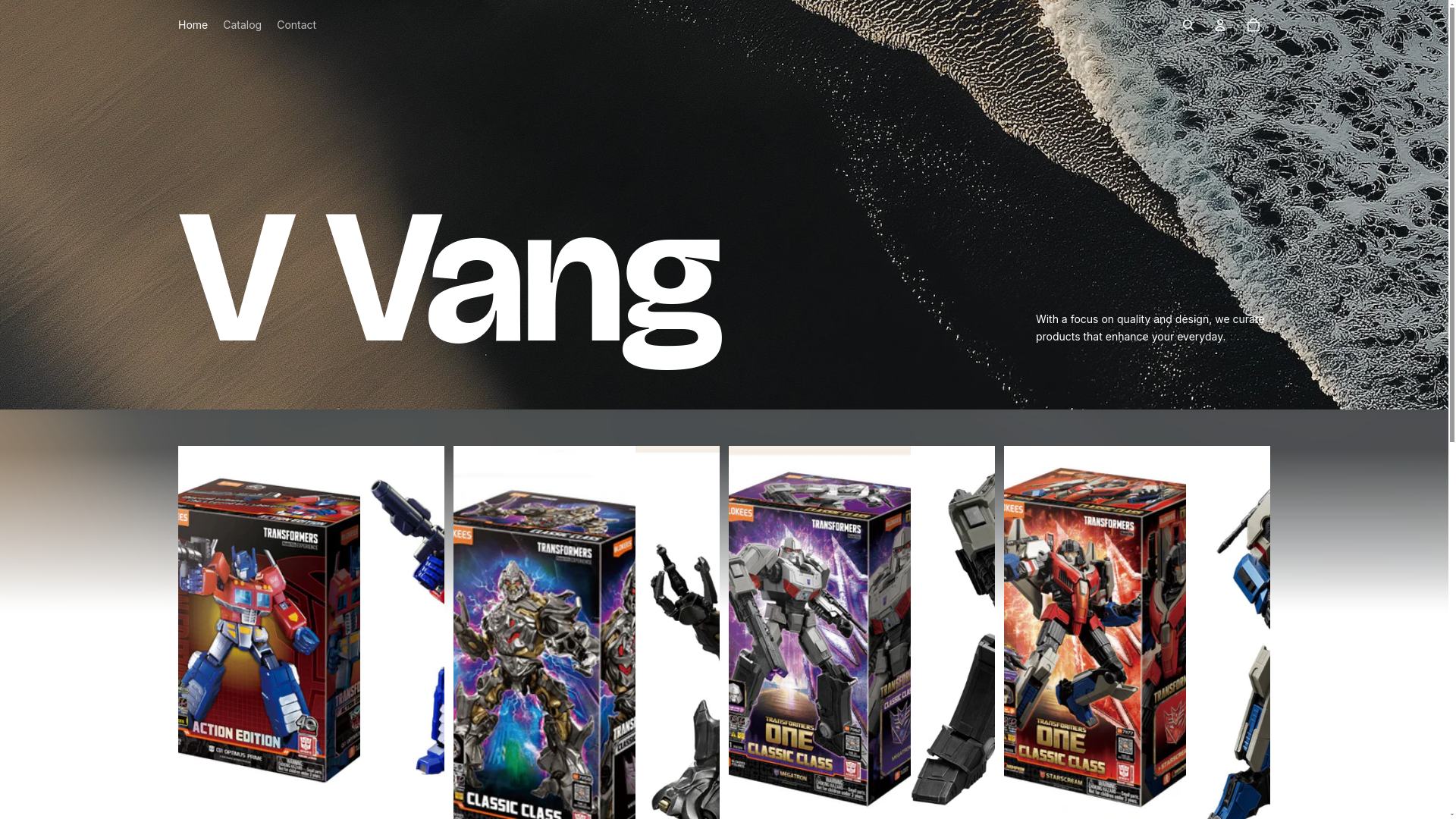 website screenshot of https://vvang.store/