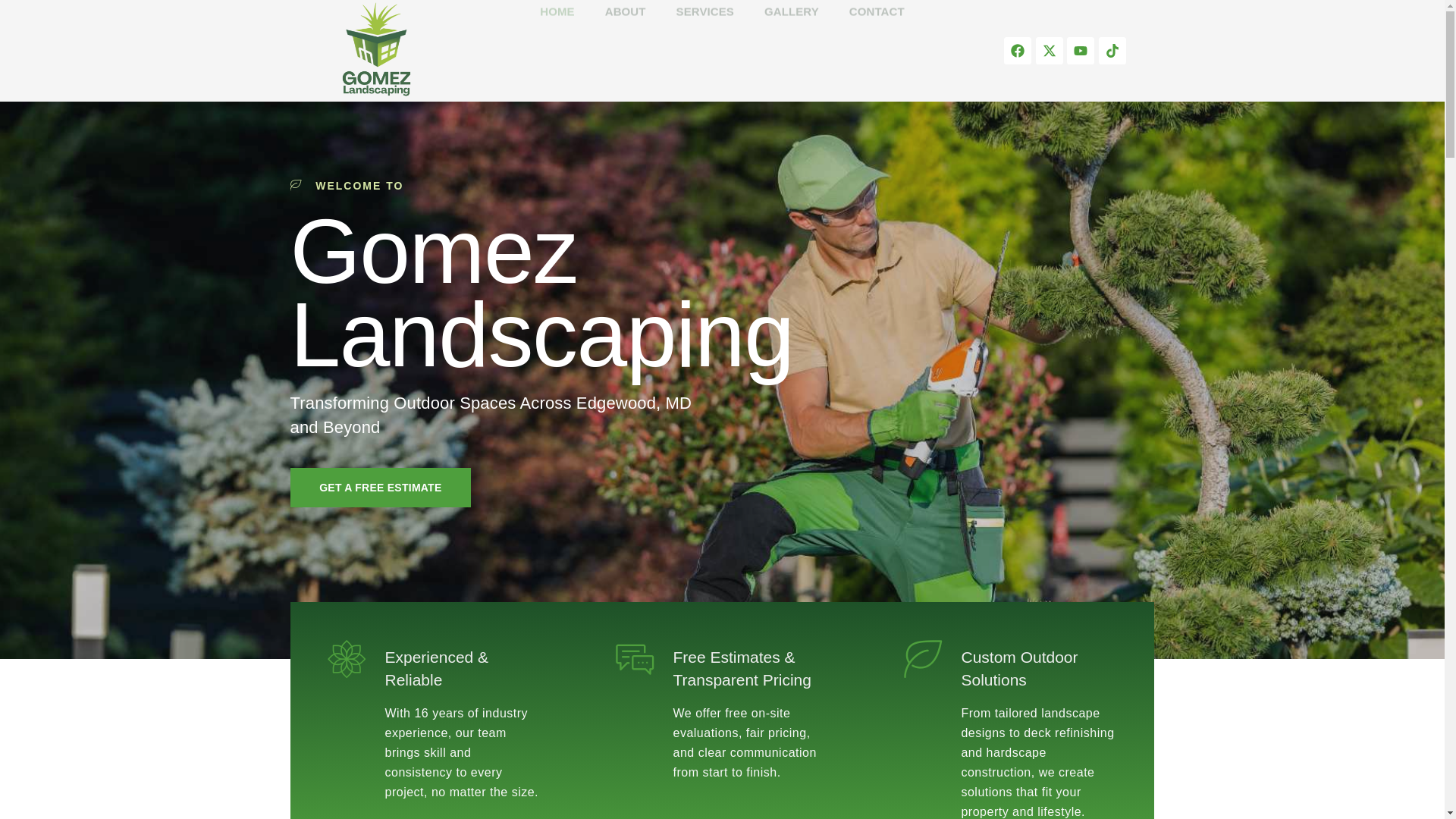 website screenshot of https://gomezlandscapingmd.com/