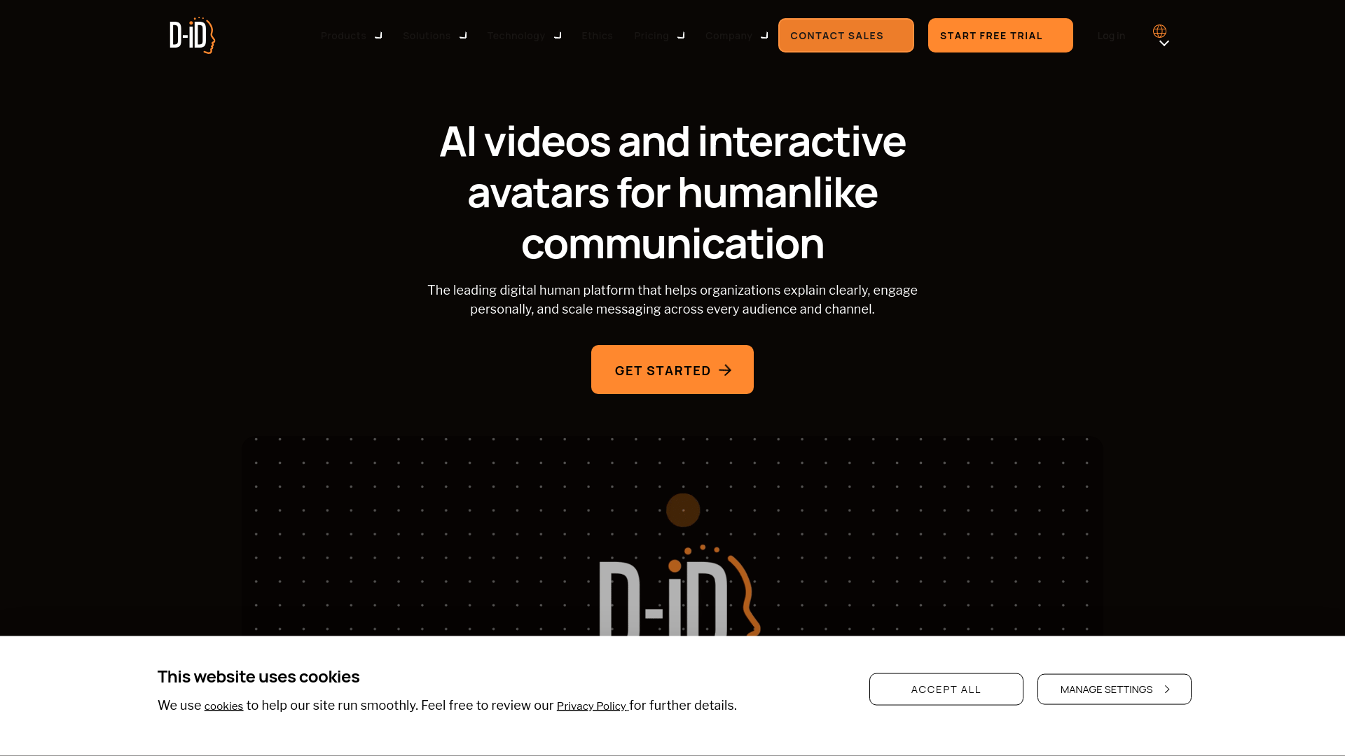 website screenshot of https://d-id-agent.com/