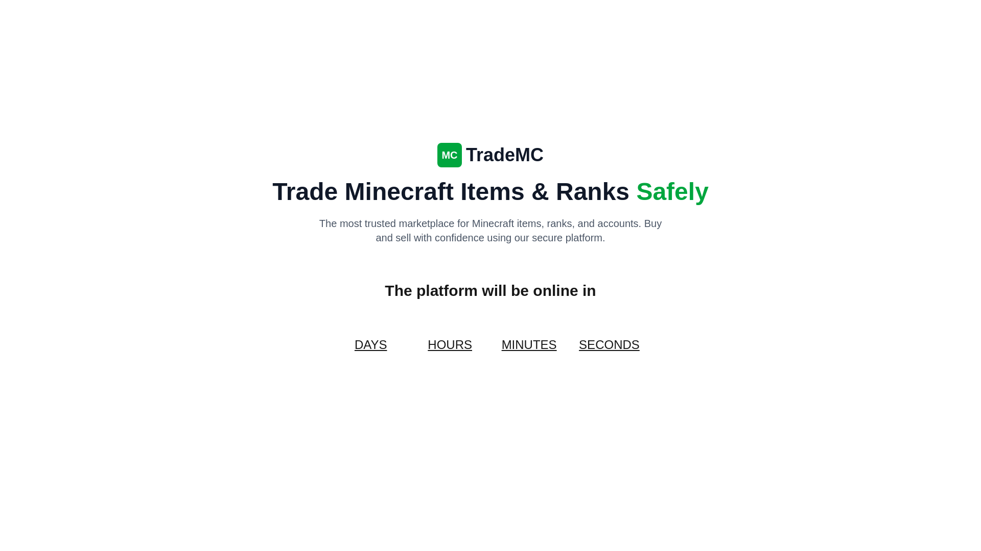 website screenshot of https://trademc-landing.pages.dev/