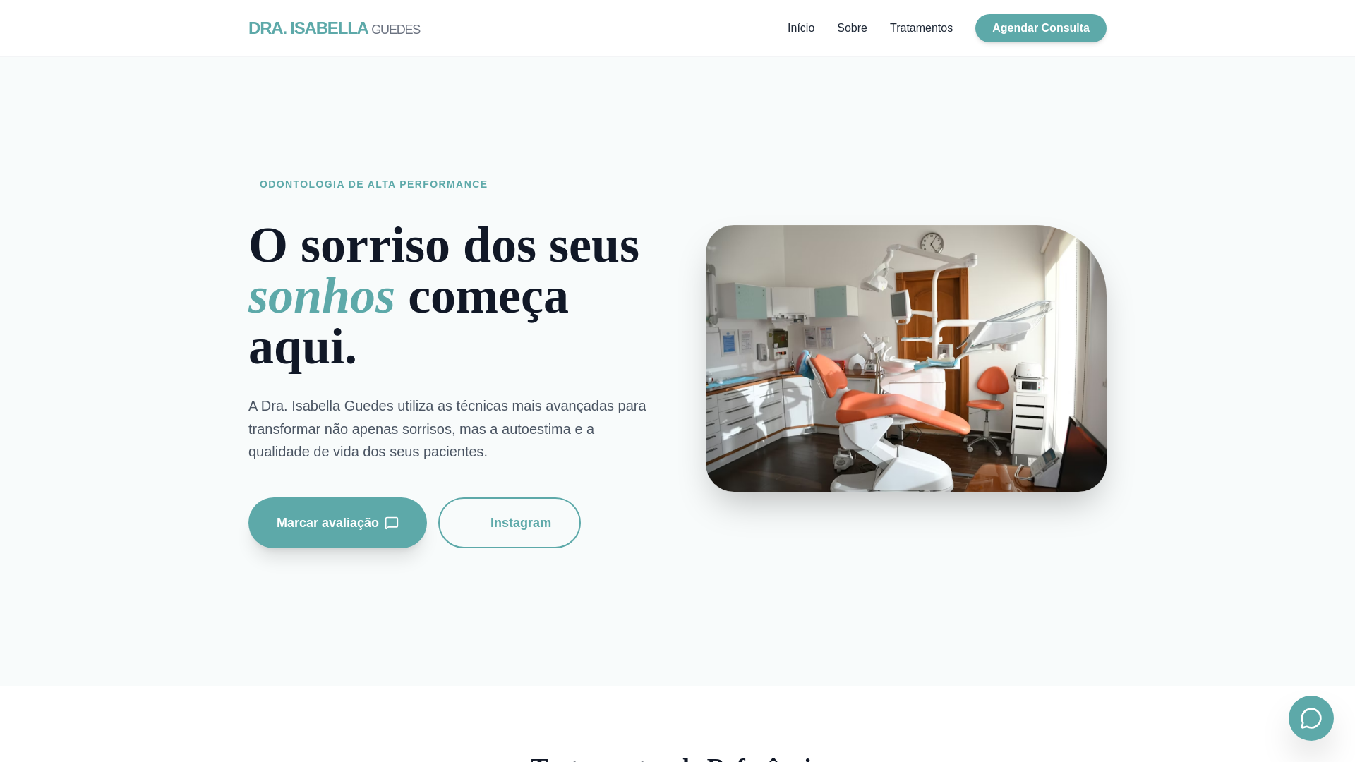 website screenshot of https://draisabellaguedes.com.br/