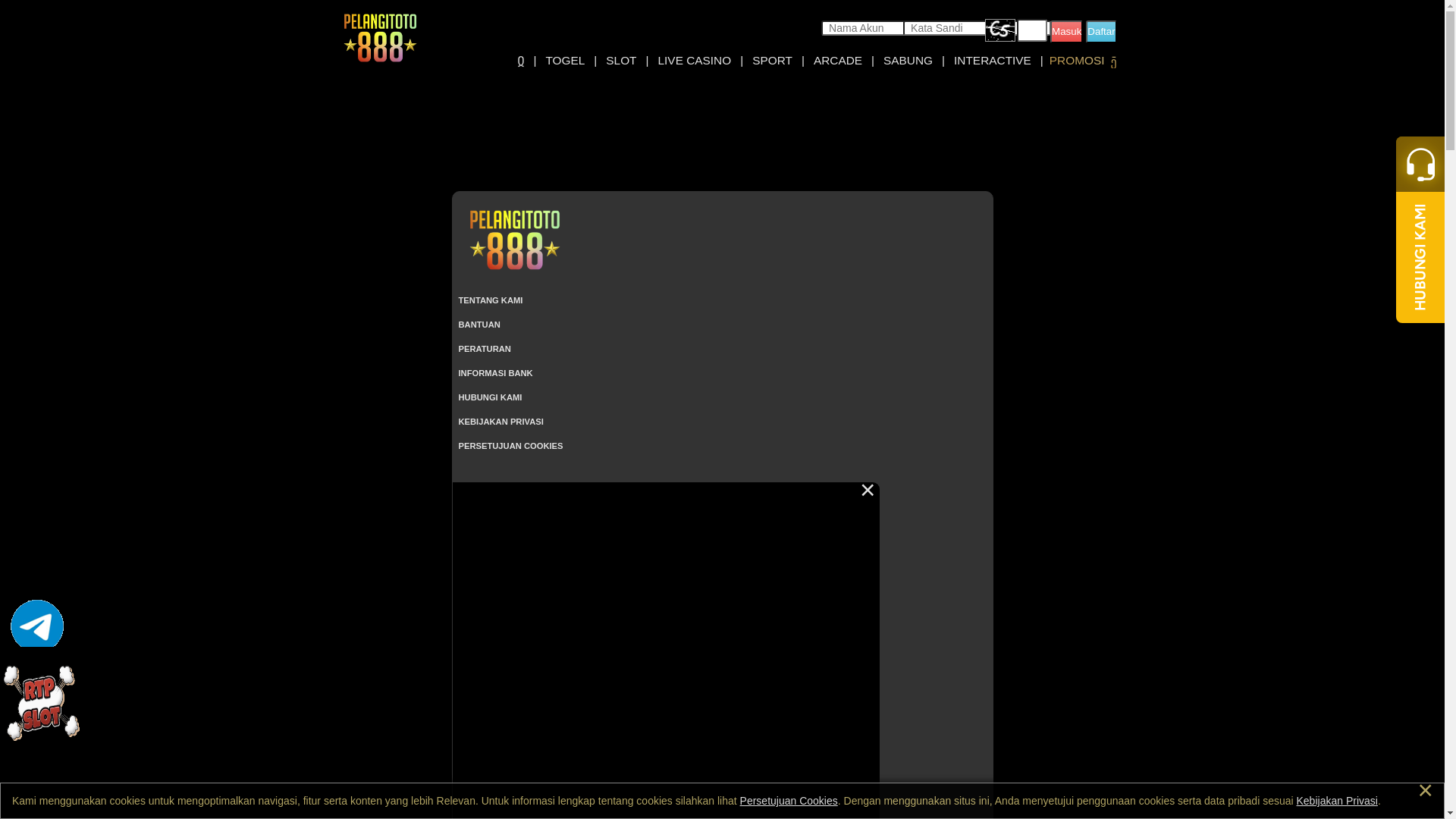 website screenshot of https://pelangitoto888goku.com/