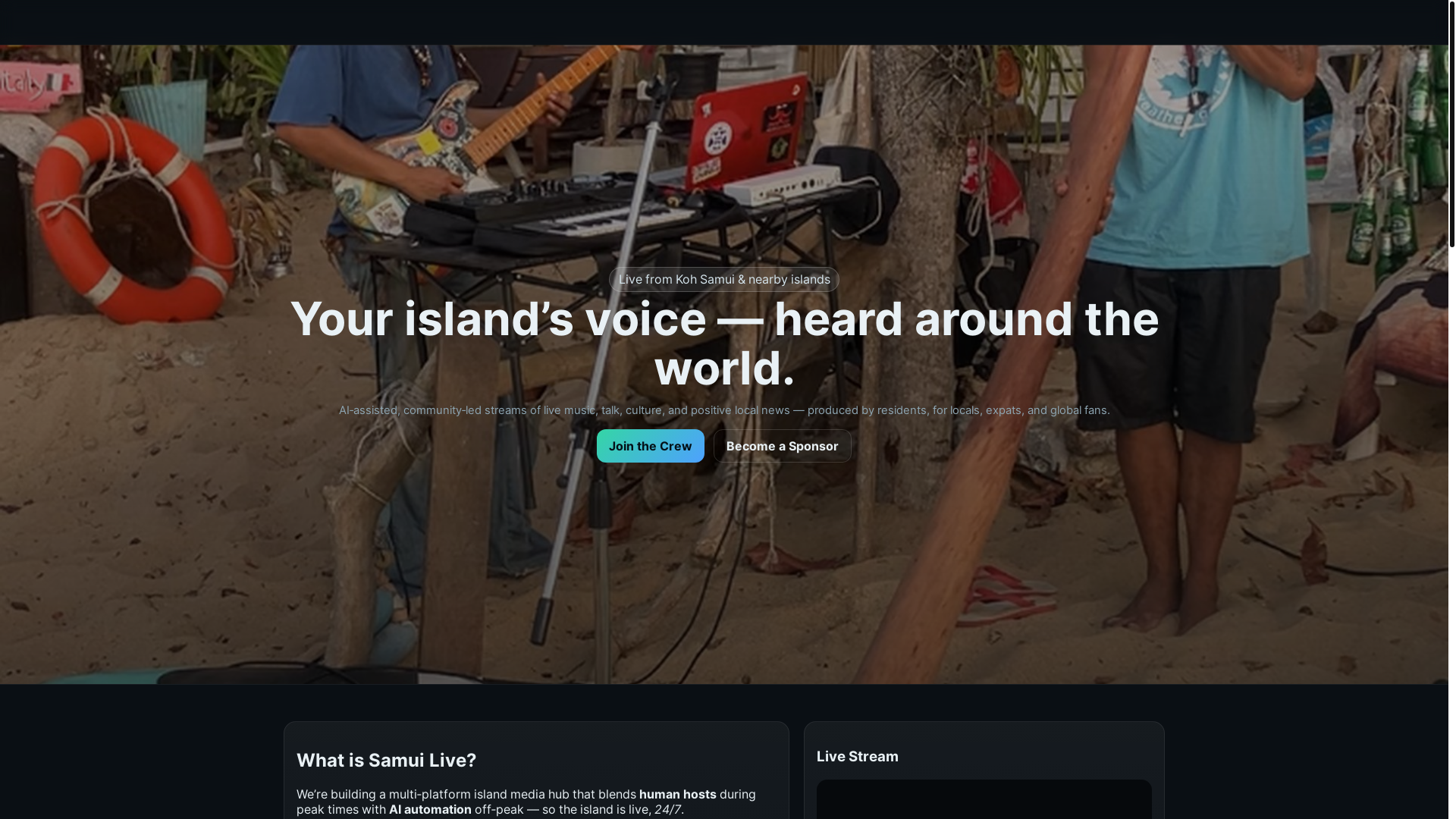 website screenshot of https://samuilive.com/