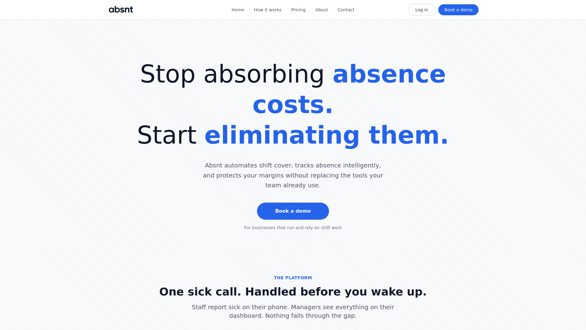 website screenshot of https://absnttech.com