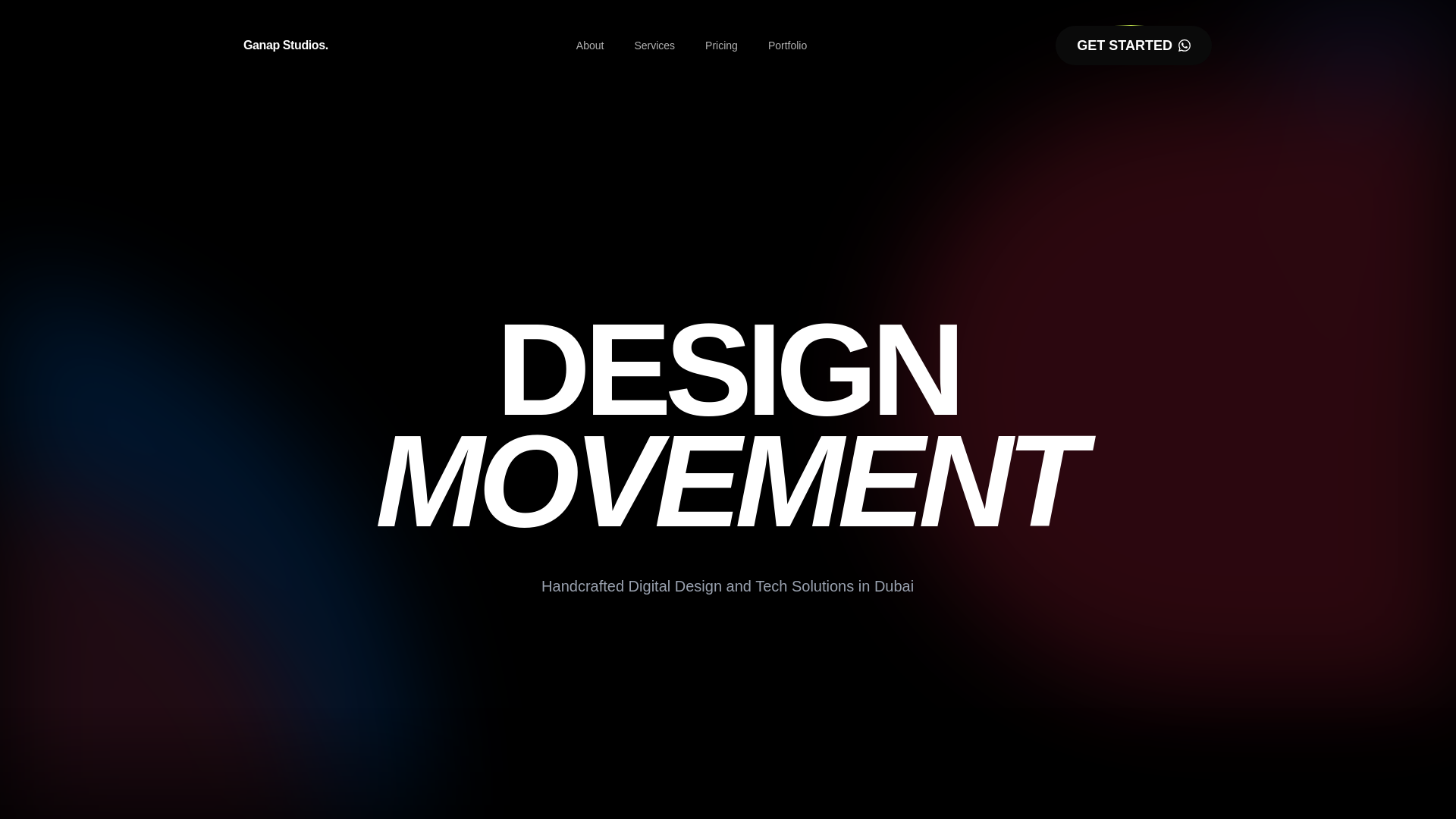 website screenshot of https://ganapstudio.com