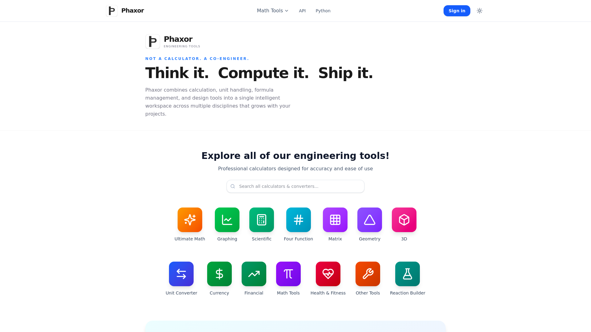 website screenshot of https://phaxor.com/