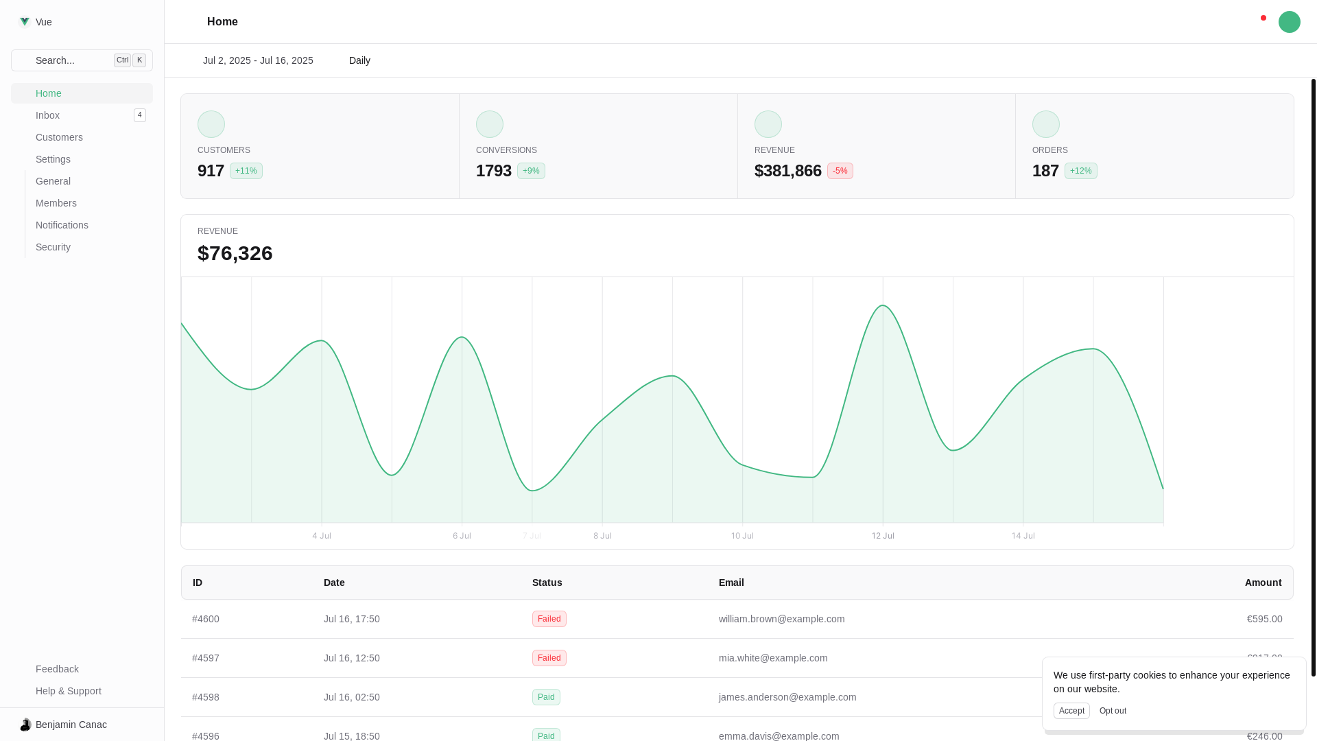 website screenshot of https://nuxt-ui-pro-dashboard-vue.pages.dev/