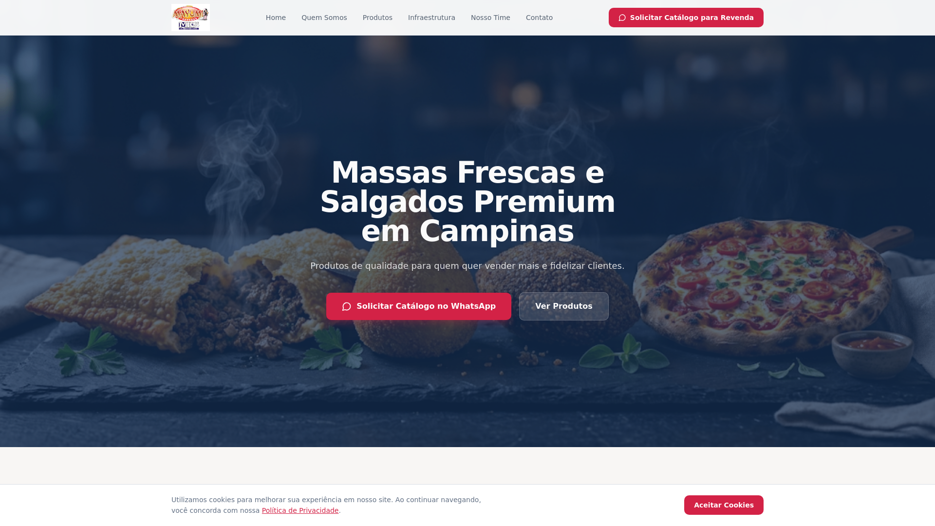 website screenshot of https://mksalimentos.com/