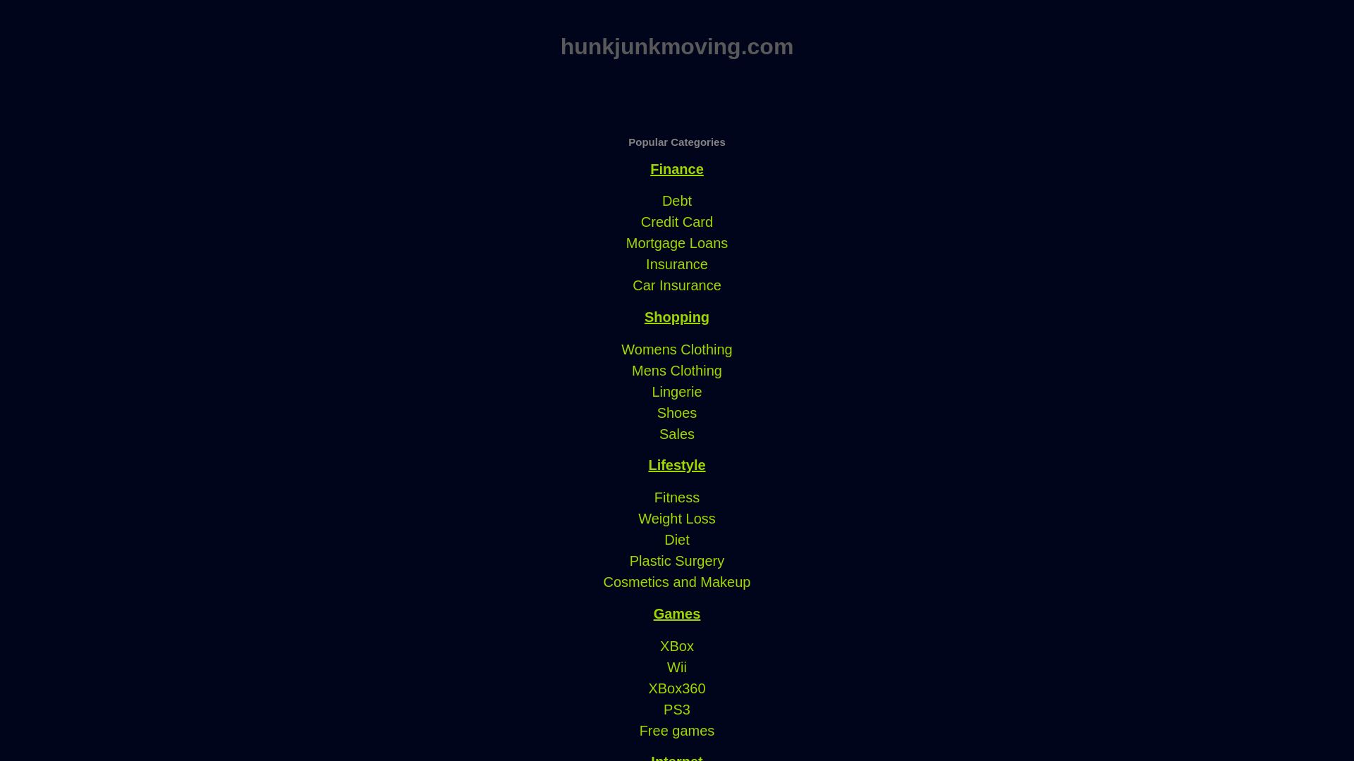 website screenshot of https://hunkjunkmoving.com/