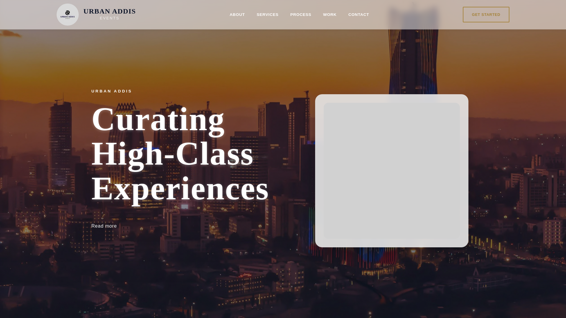 website screenshot of https://urbanaddisevent.et/