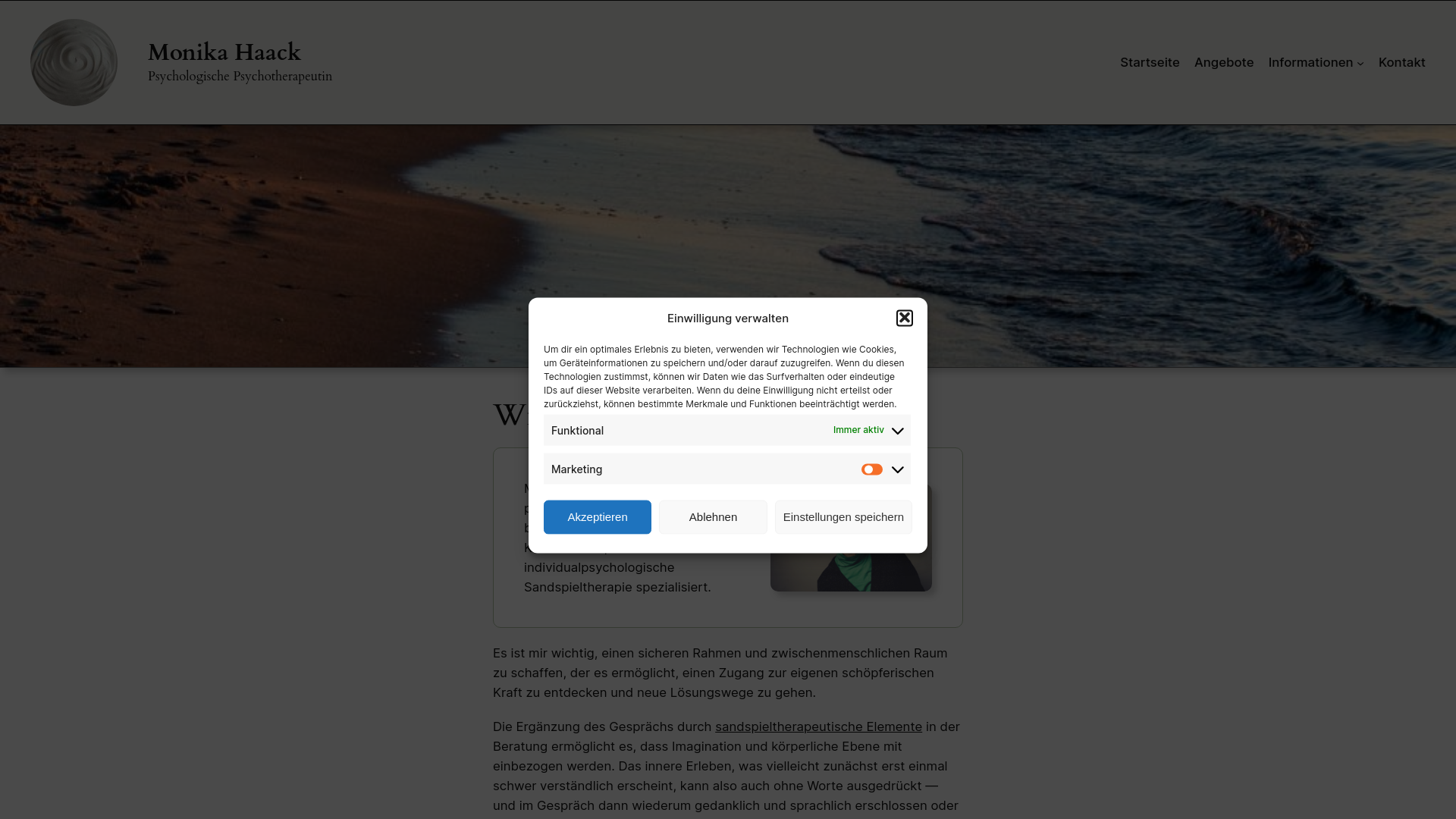 website screenshot of https://monika-haack.de/