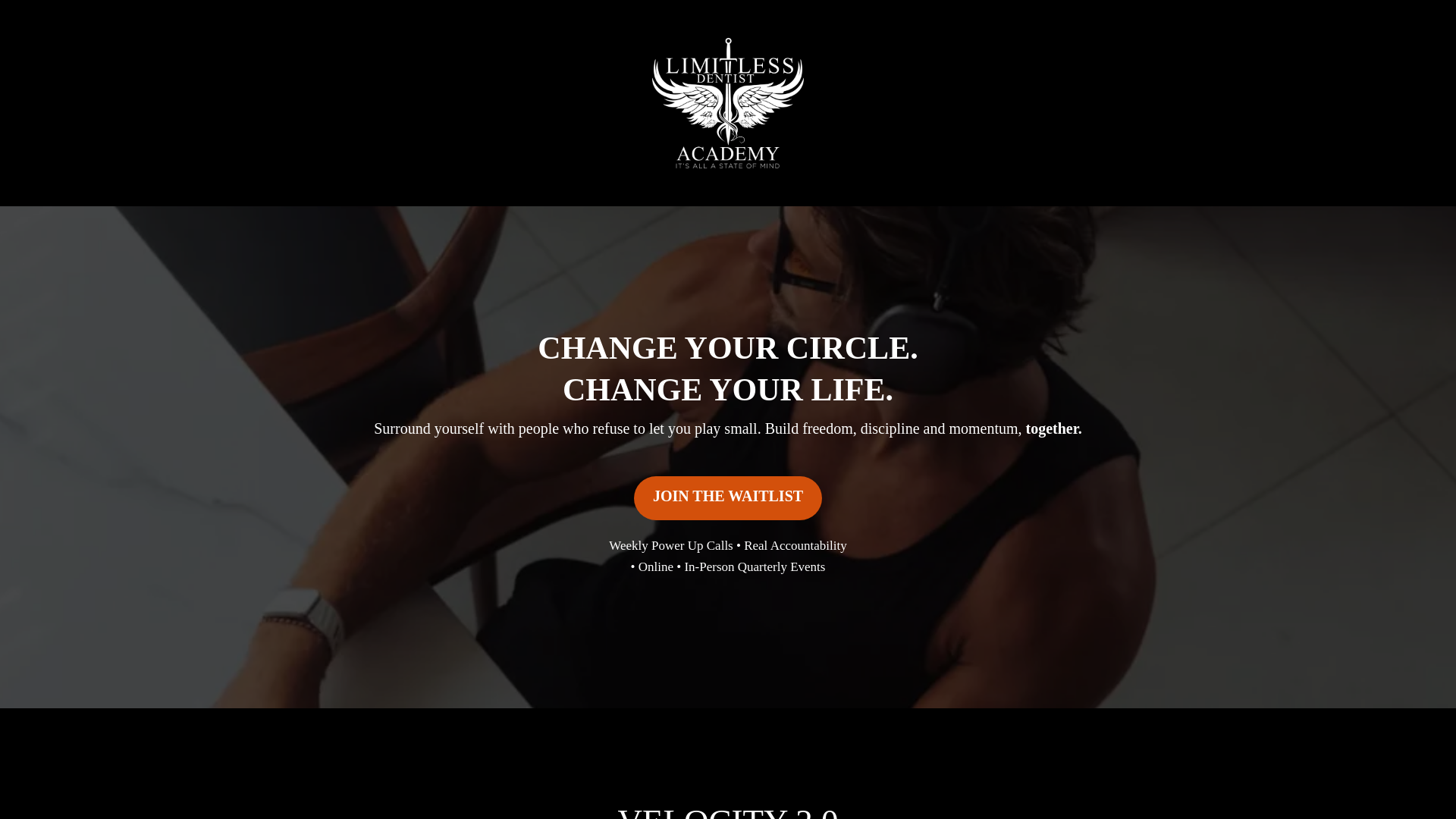 website screenshot of https://limitlessrevolutionclub.com