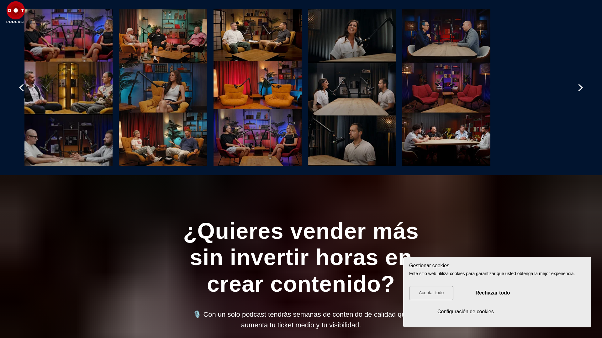 website screenshot of https://dotproduction.es/