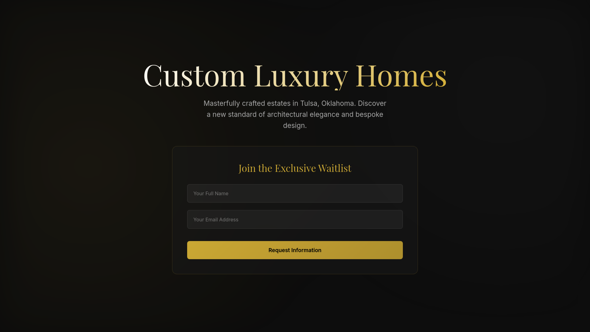 website screenshot of https://customluxuryhomestulsa.com/