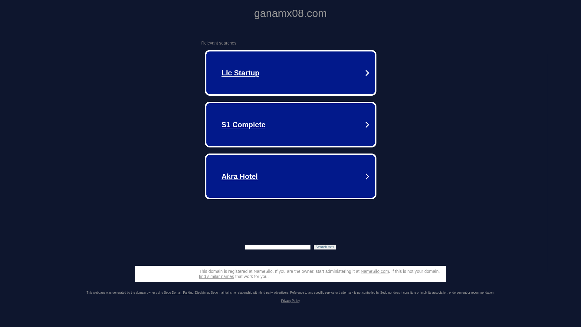 website screenshot of https://ganamx08.com/