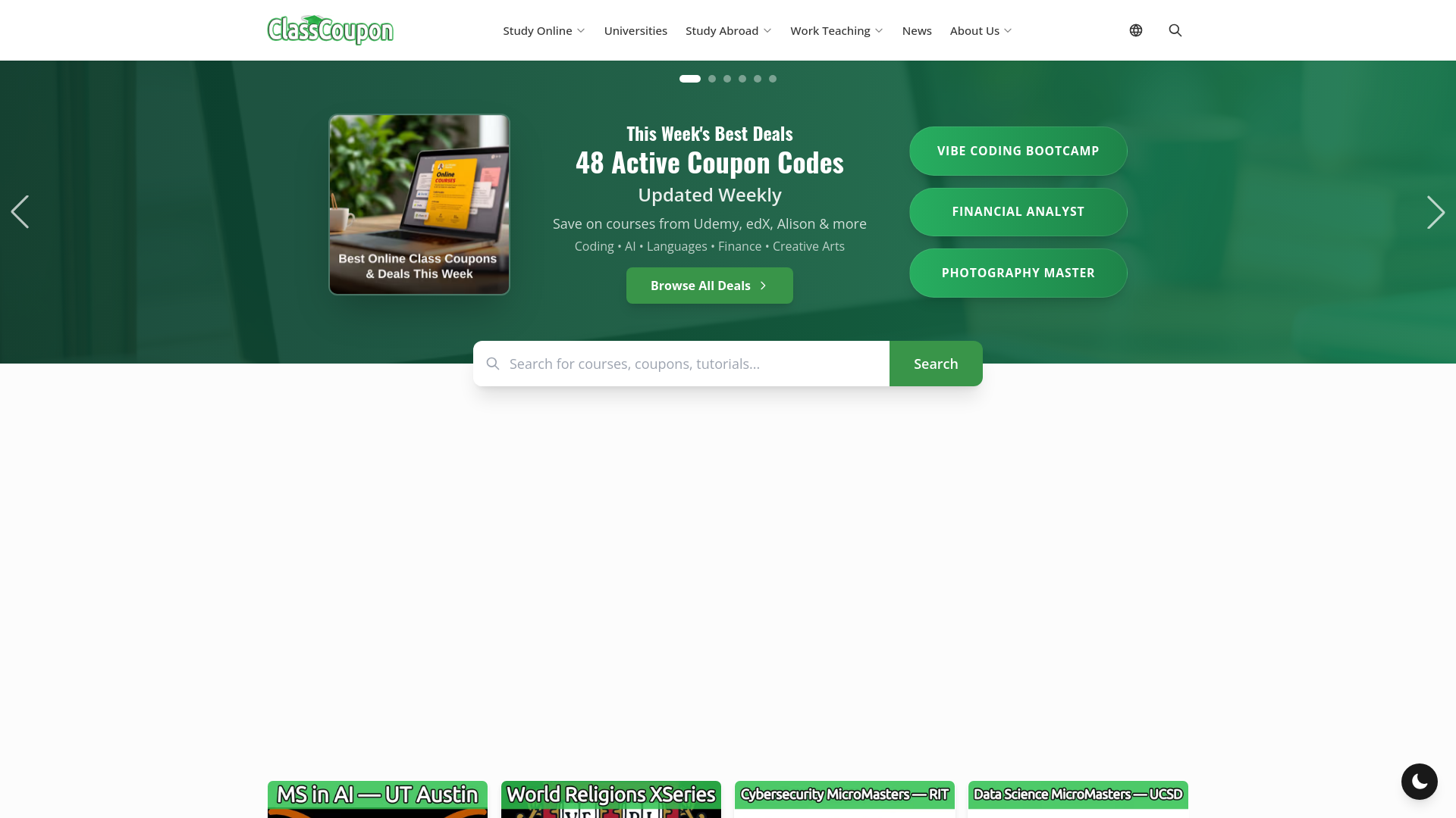 website screenshot of https://class-coupon.com/