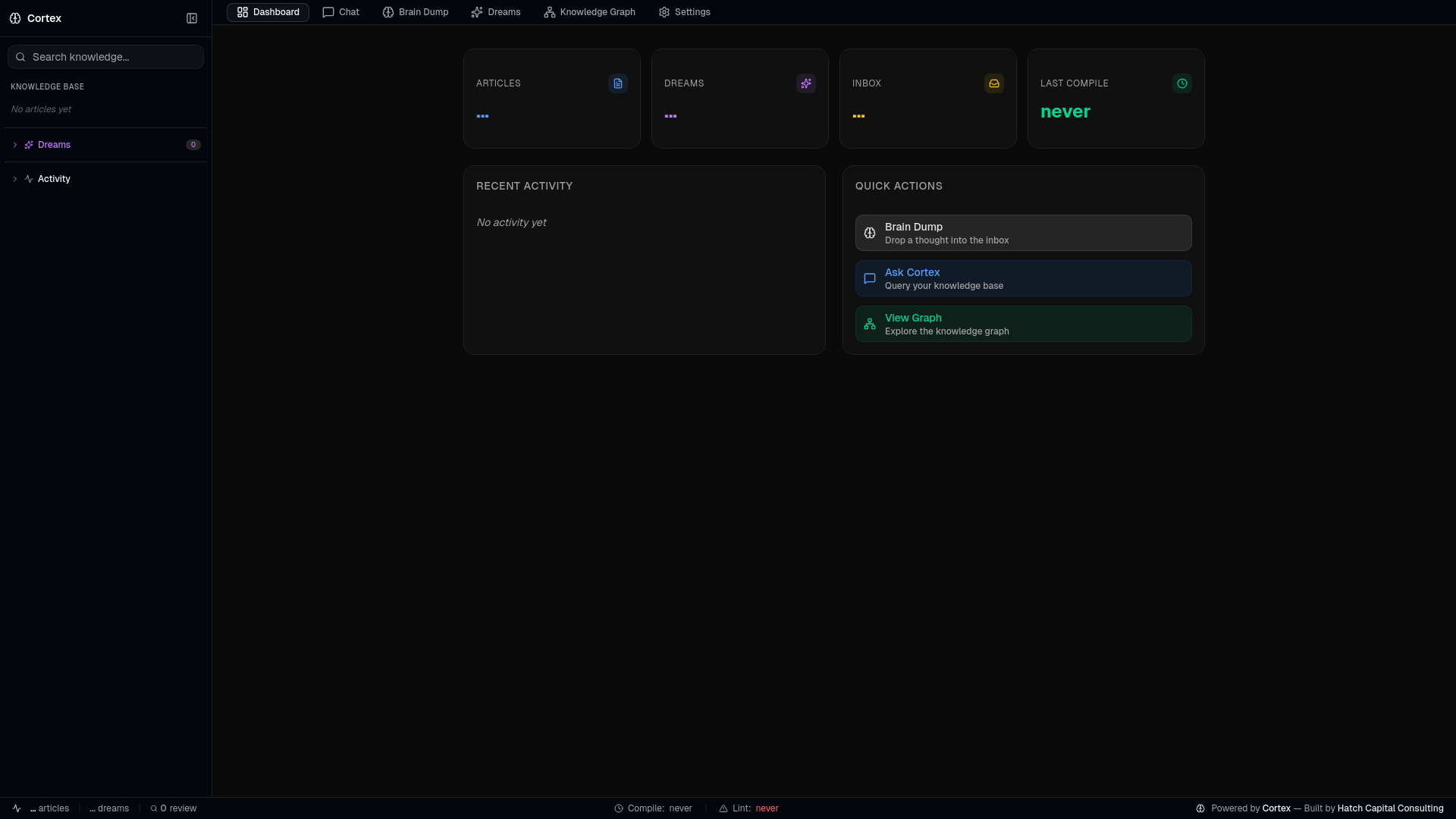 website screenshot of https://cortex-second-brain.pages.dev/