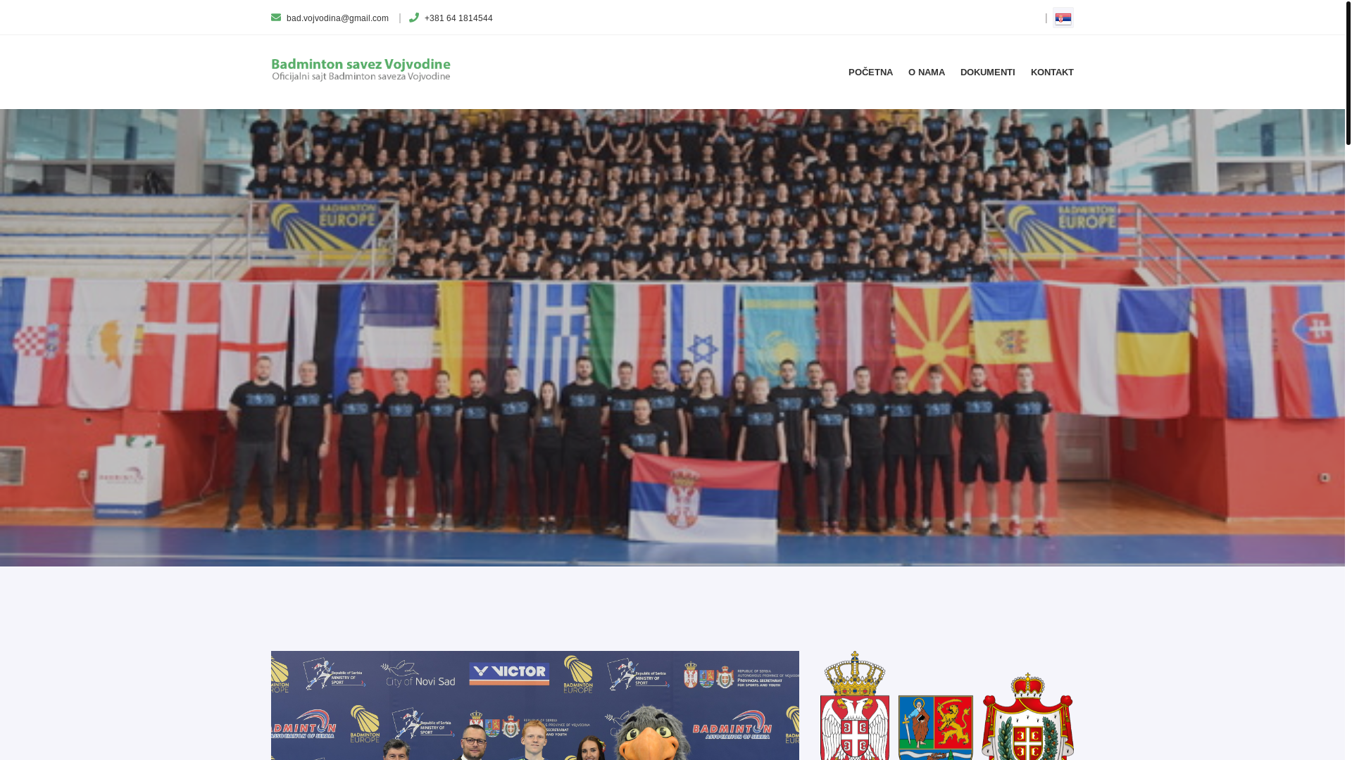 website screenshot of https://badmintonsavezvojvodine.org/