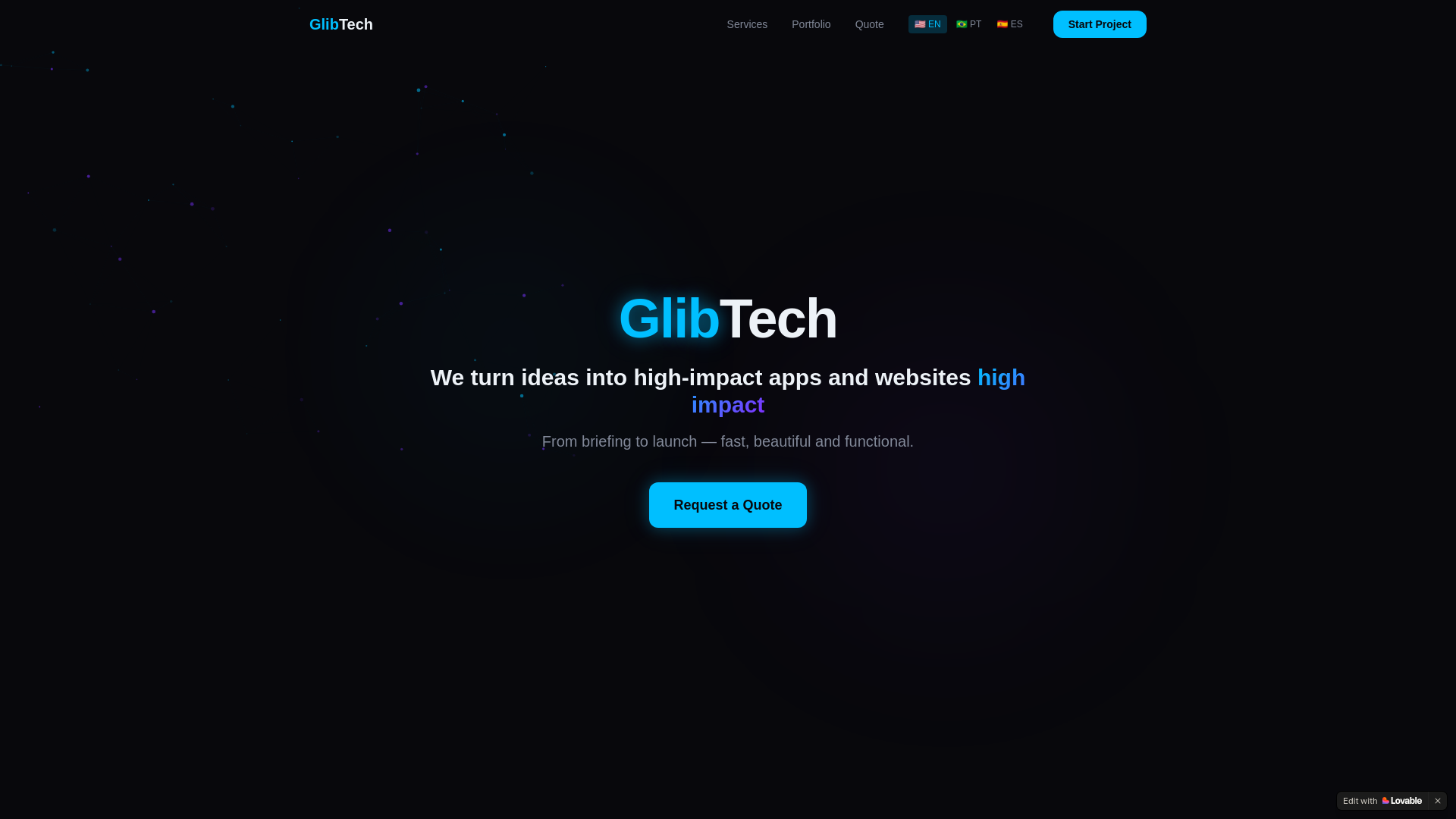 website screenshot of https://glibtech.com