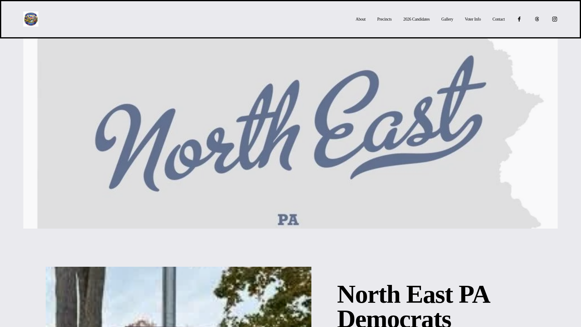 website screenshot of https://northeastpademocrats.org/