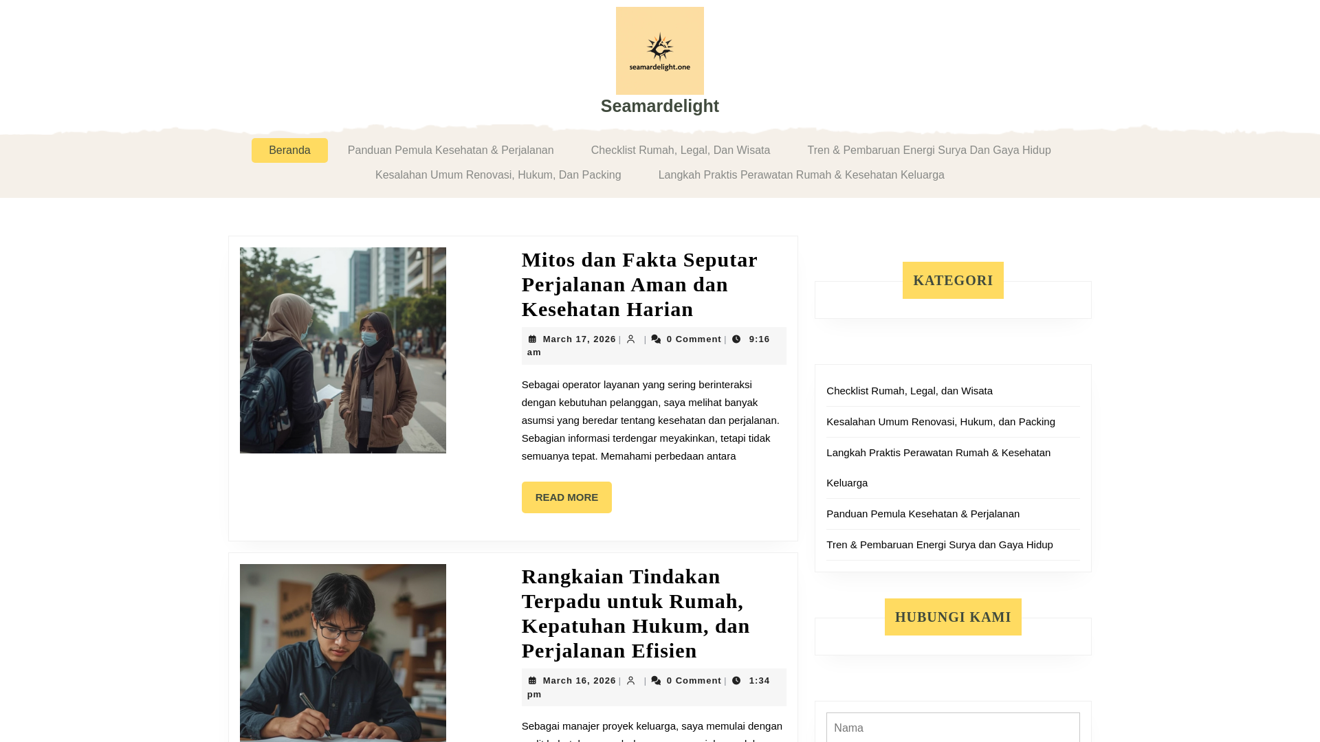 website screenshot of https://seamardelight.one/