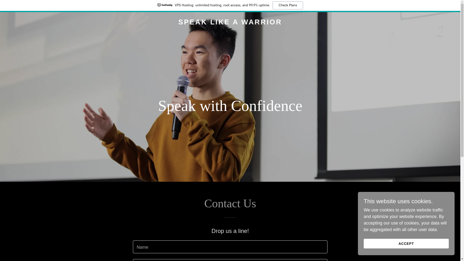 website screenshot of https://speaklikeawarrior.com/