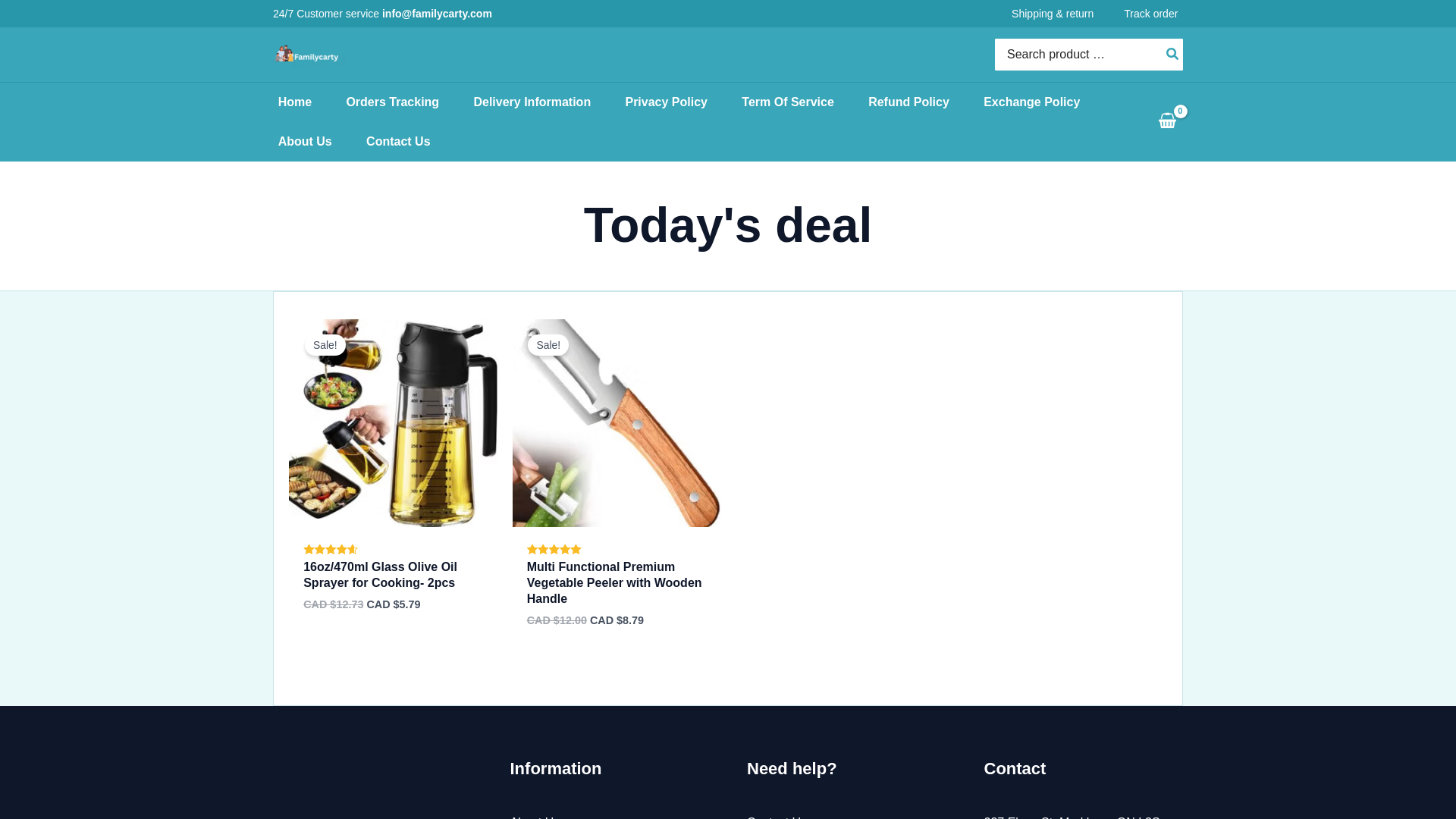 website screenshot of https://familycarty.com/