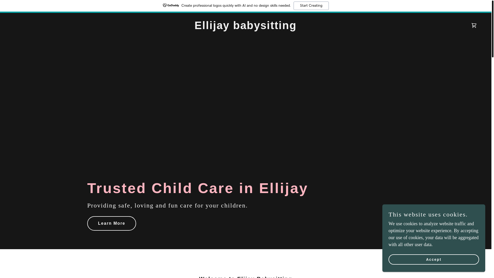 website screenshot of https://ellijaybabysitter.com/