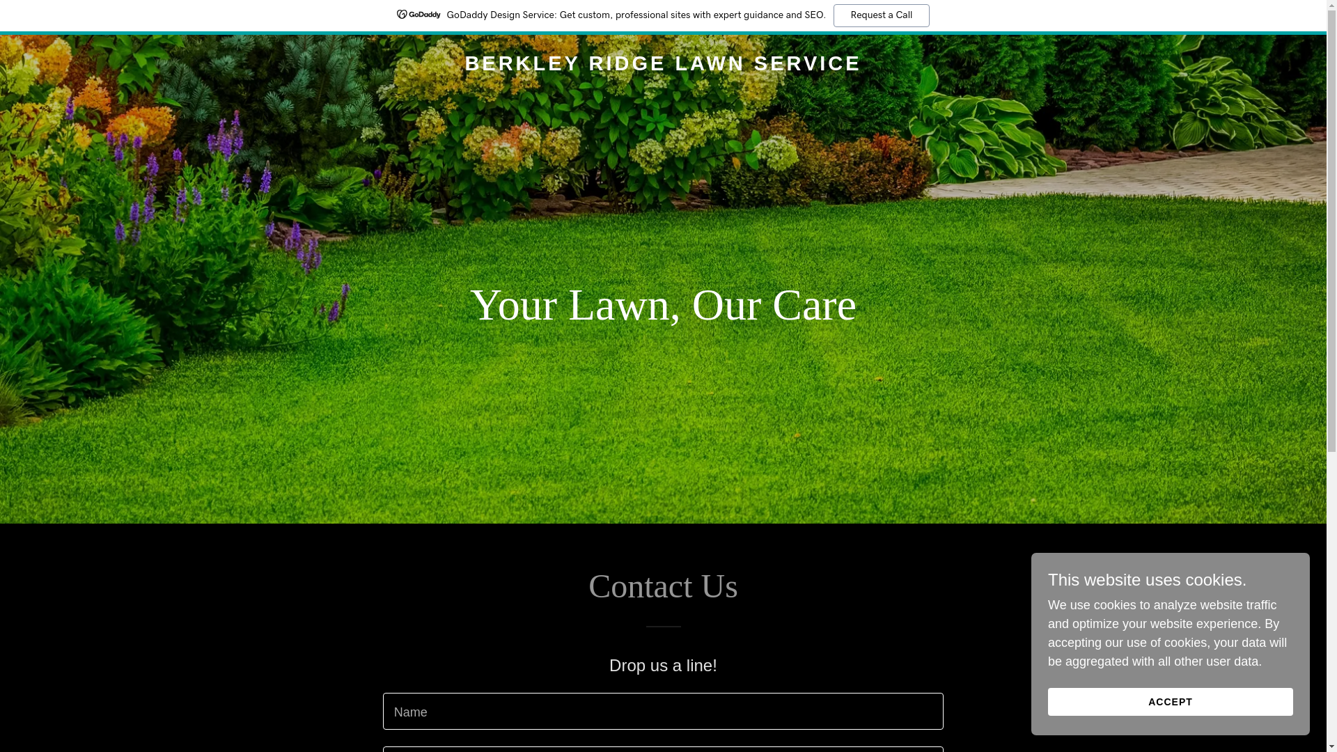 website screenshot of https://berkleyridgelawnservice.com/
