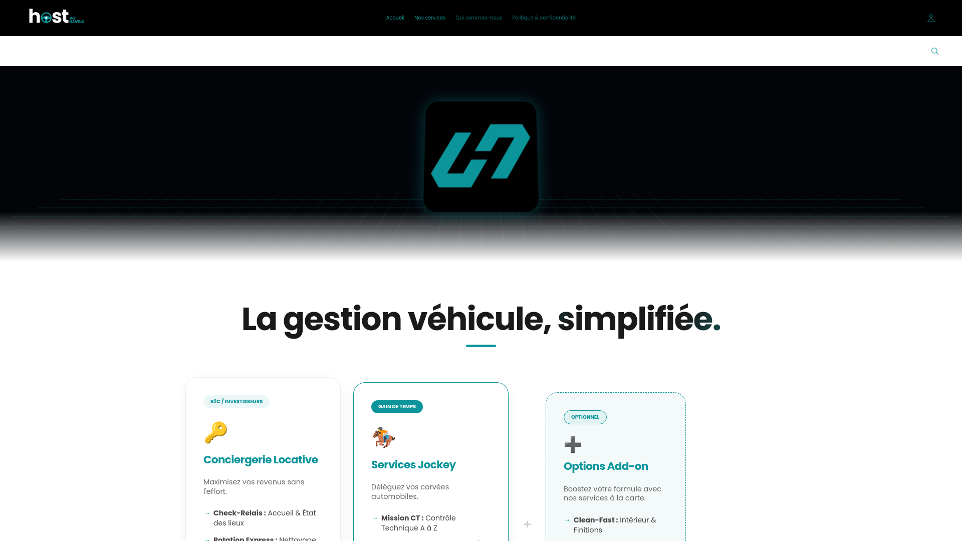website screenshot of https://hostwehandle.be/