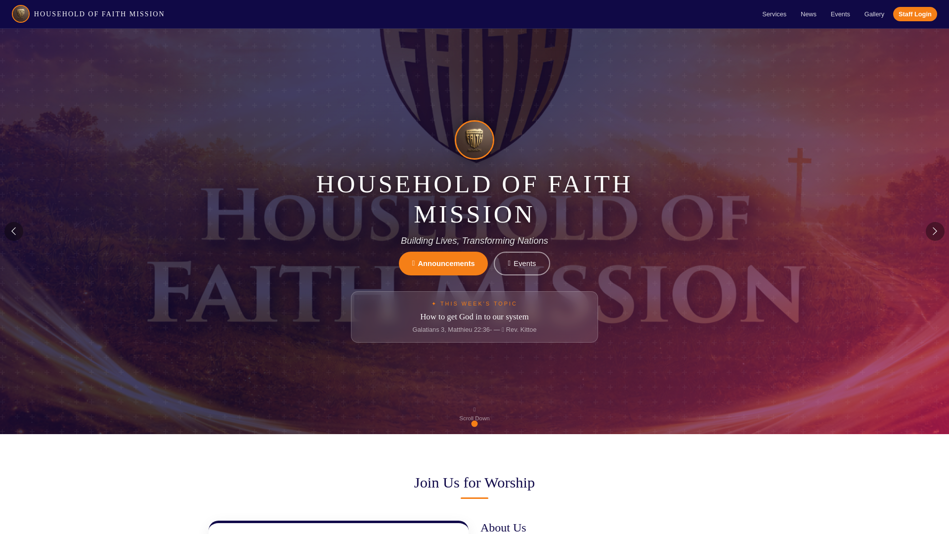 website screenshot of https://hofmission.org/